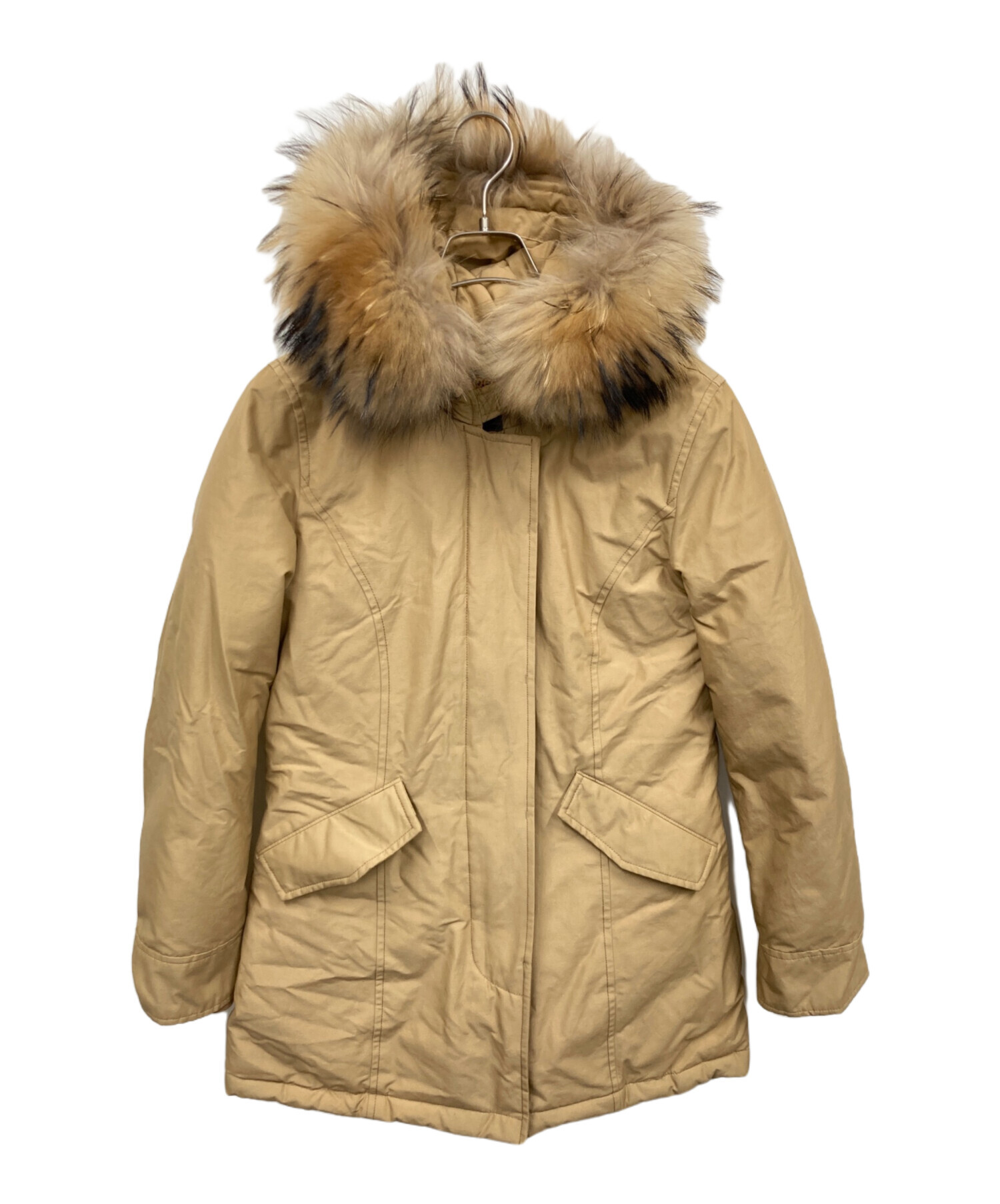WOOLRICHウールリッチ　ダウンジャケット フード ファー付き S ベージュ 中古・古着通販】WOOLRICH (ウールリッチ) ダウンファージャケット
