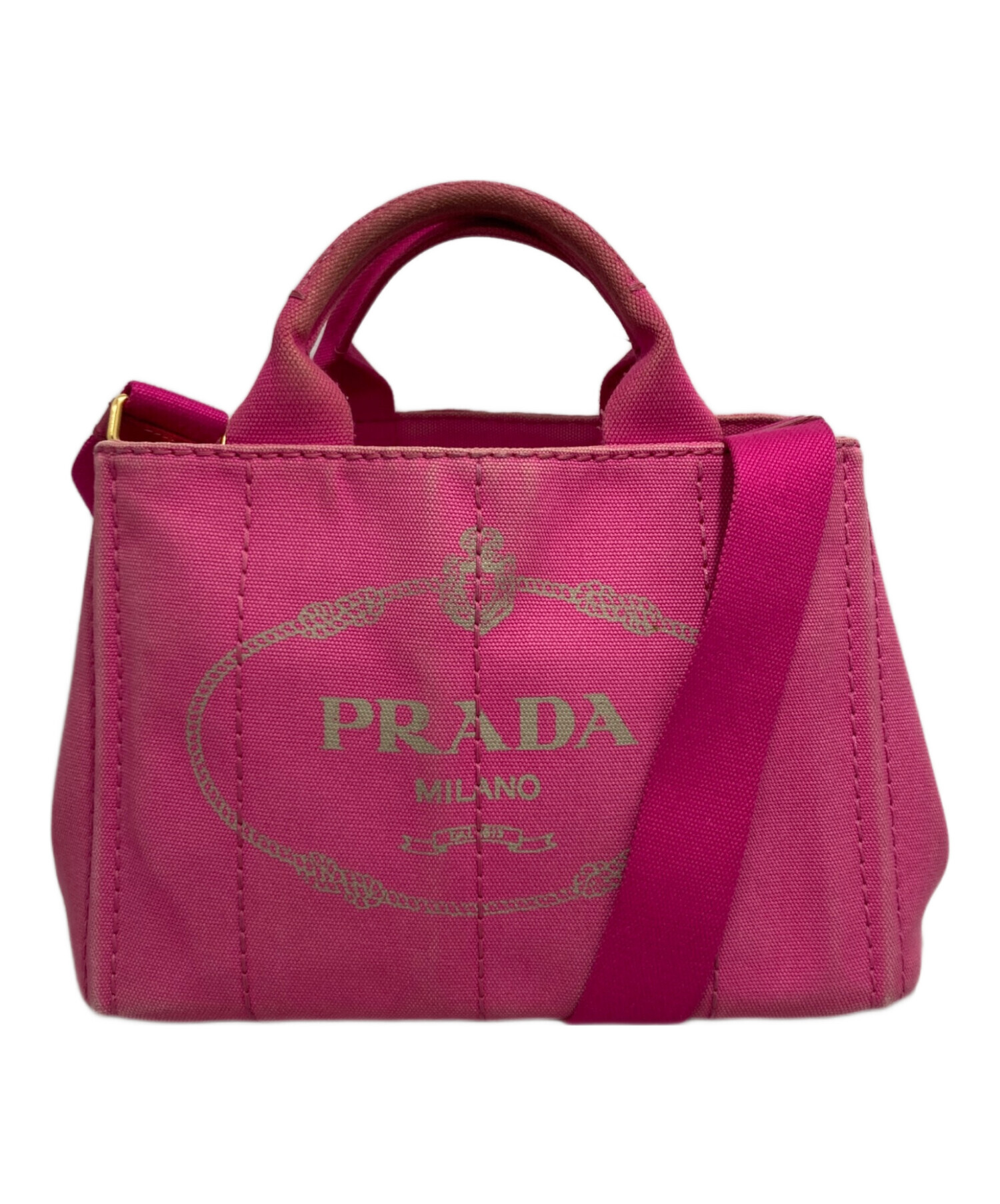 中古・古着通販】PRADA (プラダ) カナパ2wayミニトートバッグ ピンク
