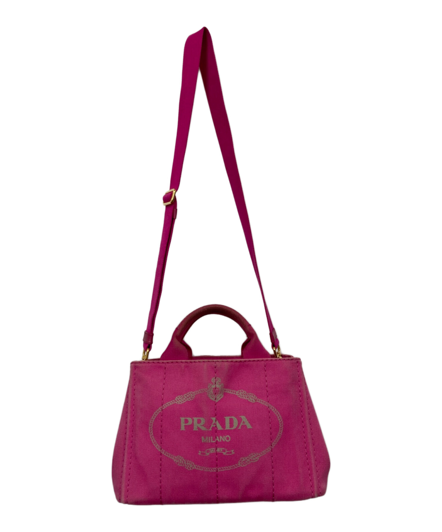 中古・古着通販】PRADA (プラダ) カナパ2wayミニトートバッグ ピンク
