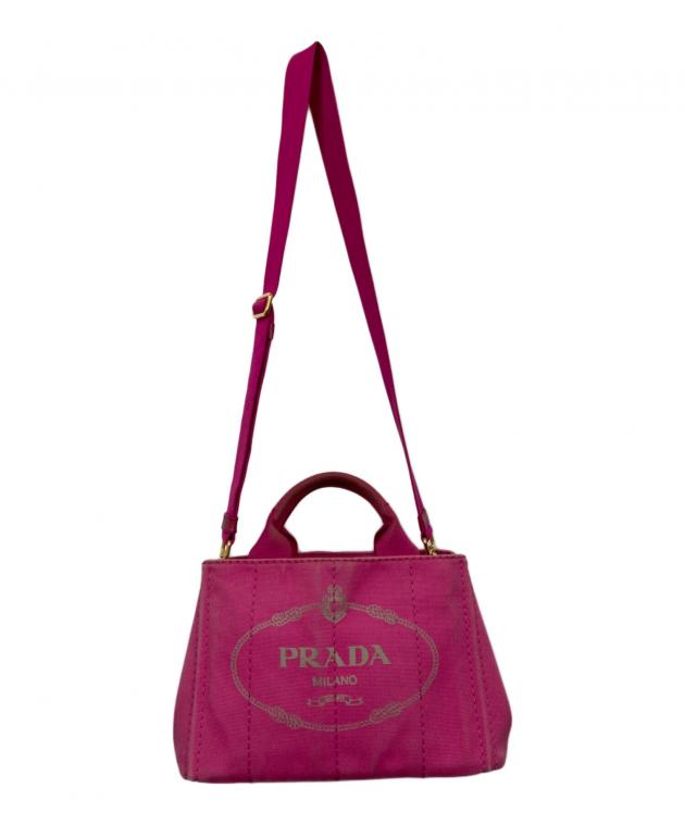 中古・古着通販】PRADA (プラダ) カナパ2wayミニトートバッグ ピンク