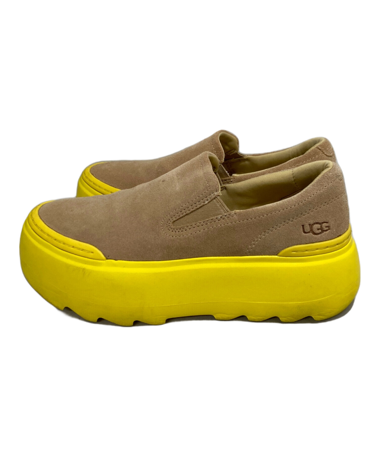 UGG モカシン イエロー　ライムグリーン　新品未使用 中古・古着通販】ugg (アグ) MARIN MEGA SLIP ON イエロー×ブラウン