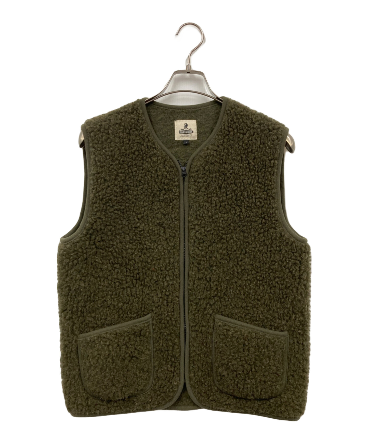COLD BREAKER もこもこ ボアベスト ウール100％ ブラウン L ☆タグ付き