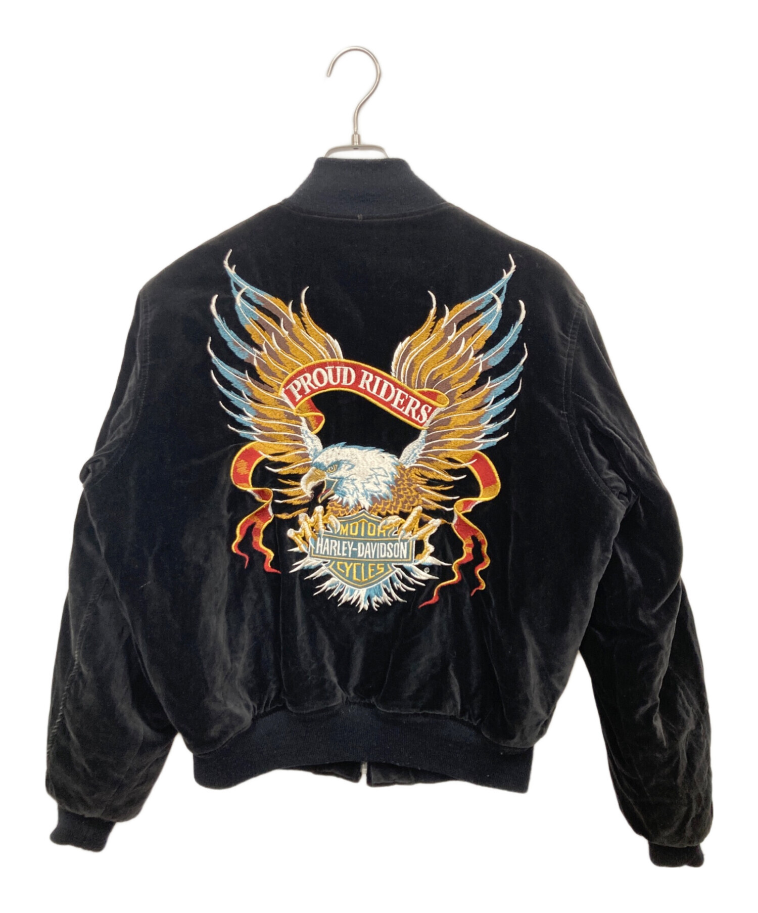 90s ハーレーダビッドソン 別珍 スカジャン Harley Davidson黒 90s ハーレーダビッドソン 別珍 スカジャン Harley Davidson黒