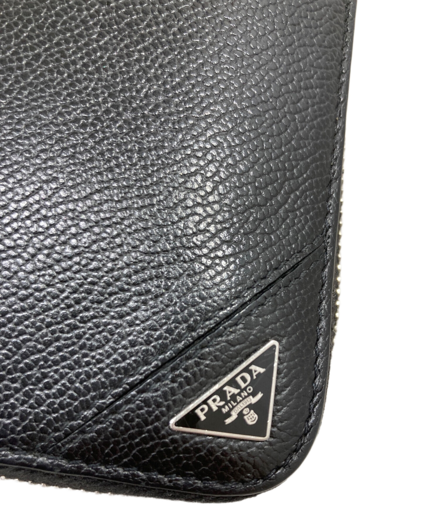 中古・古着通販】PRADA (プラダ) ラウンドファスナー財布 ブラック