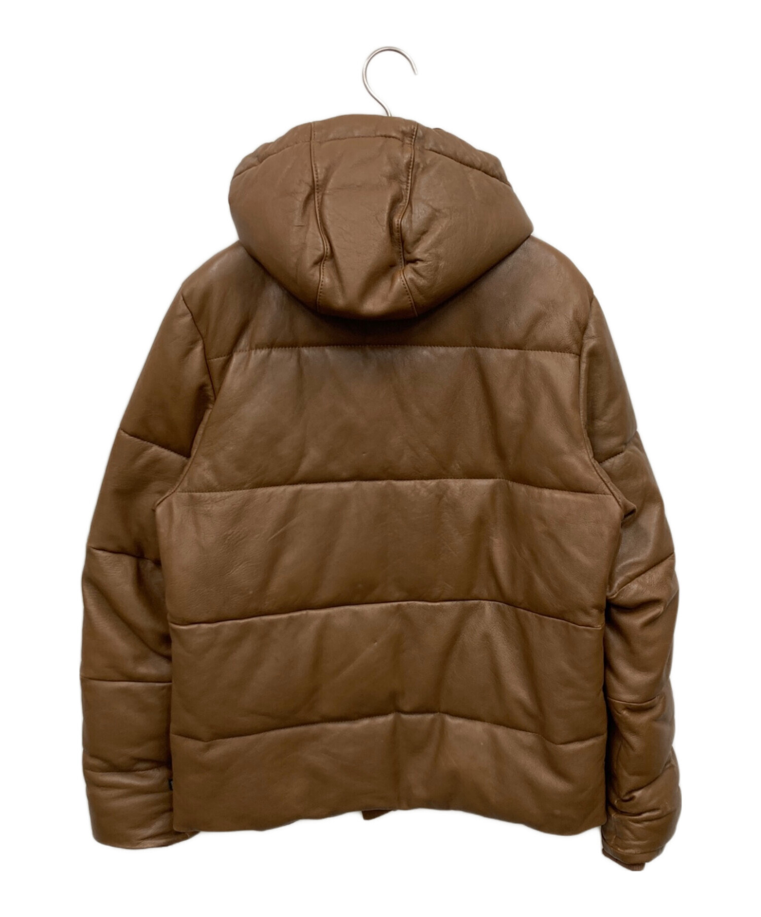 中古・古着通販】glamb (グラム) ラムレザー中綿ジャケット ブラウン 
