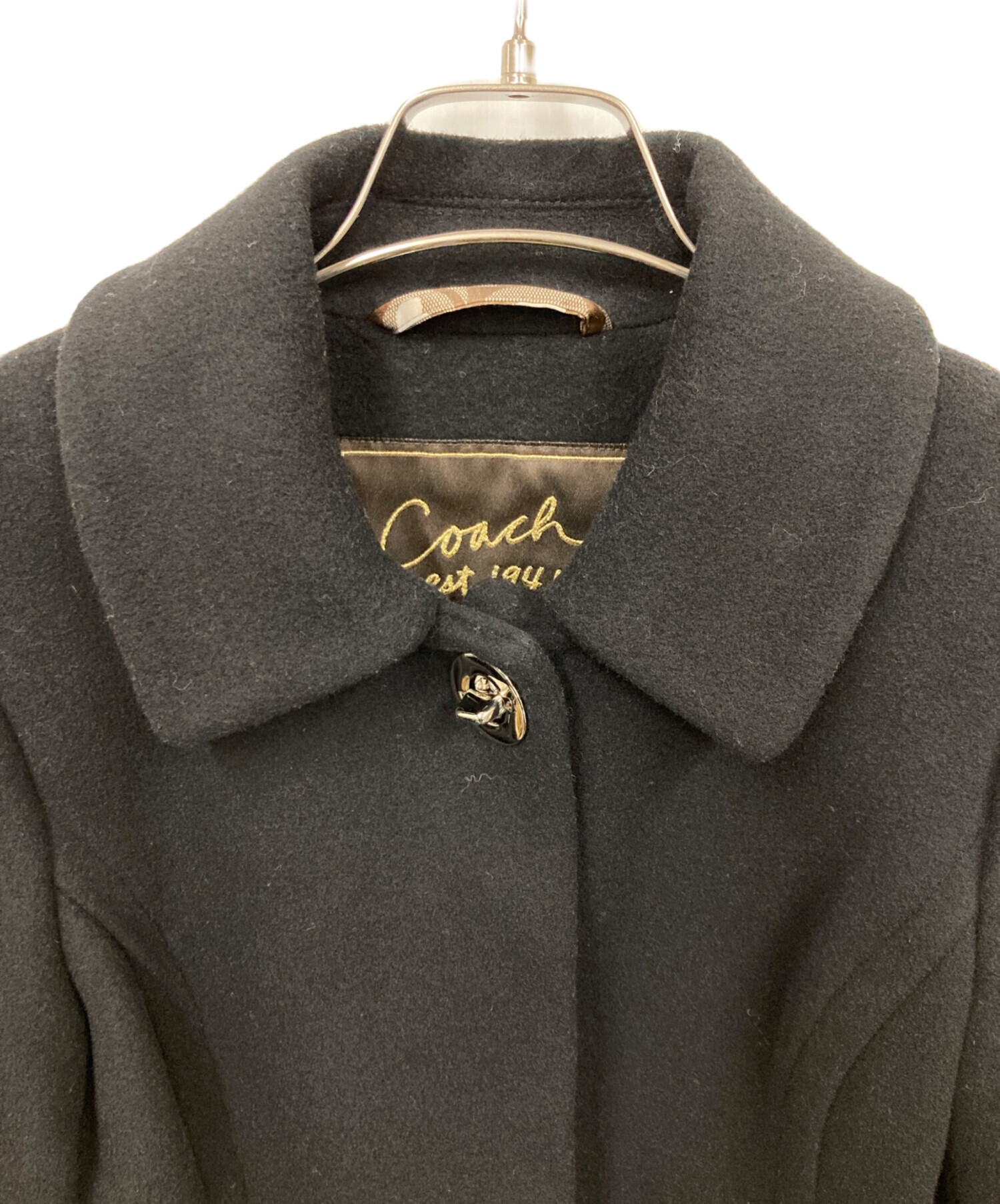 COACH コーチ チェスターコート レディース 【古着】【中古】 中古・古着通販】COACH (コーチ) コート ブラック サイズ:XS｜ブランド