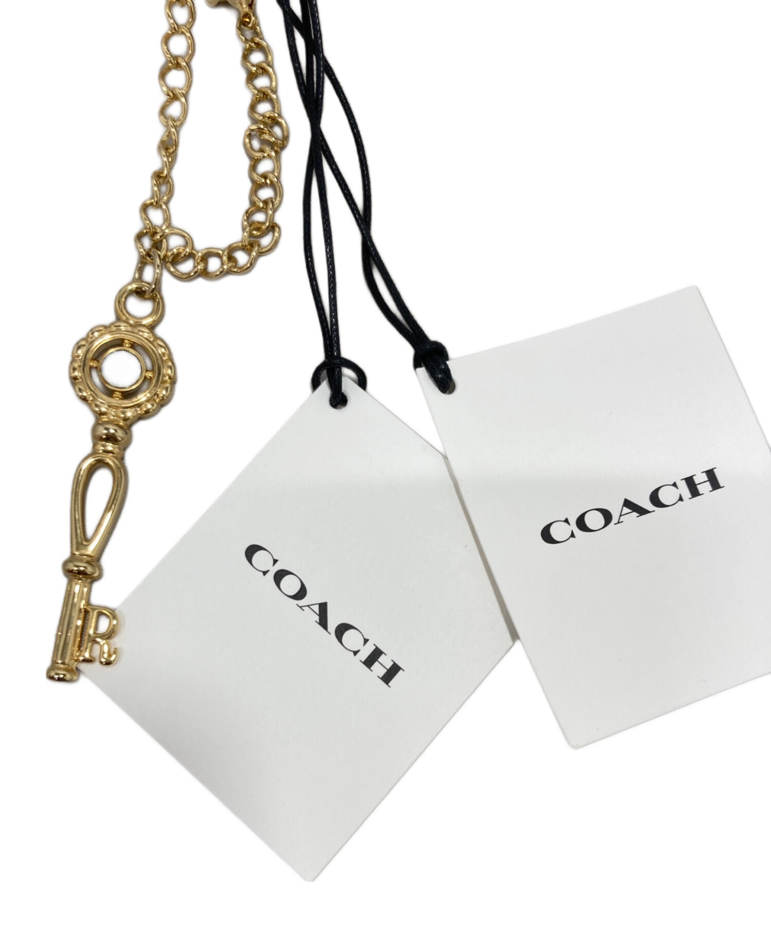 中古・古着通販】COACH (コーチ) チャーム ホワイト 未使用品