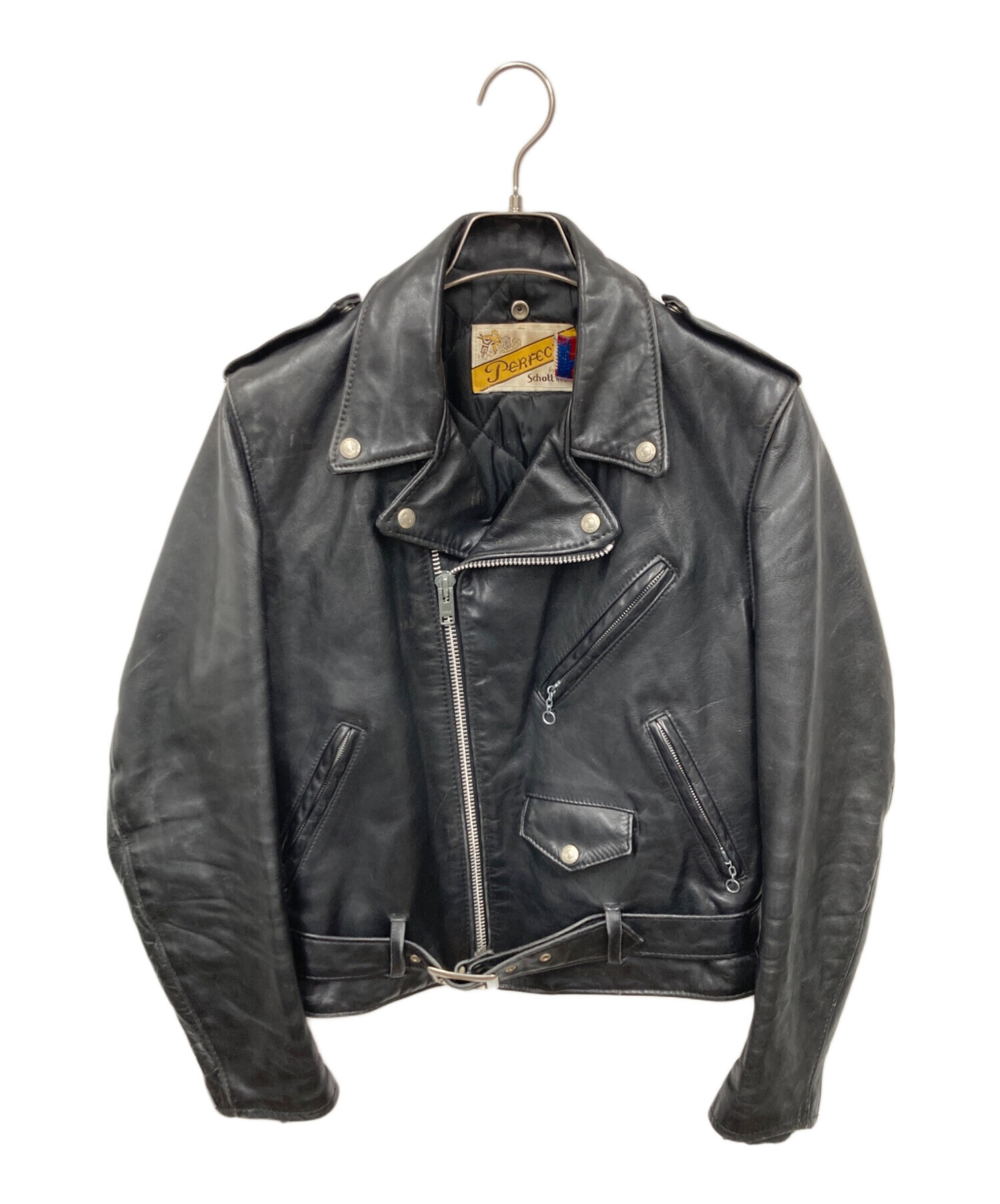 Schott Perfecto ライダースジャケット 38サイズ 黒 中古・古着通販】PERFECTO by Schott (パーフェクト バイ ショット