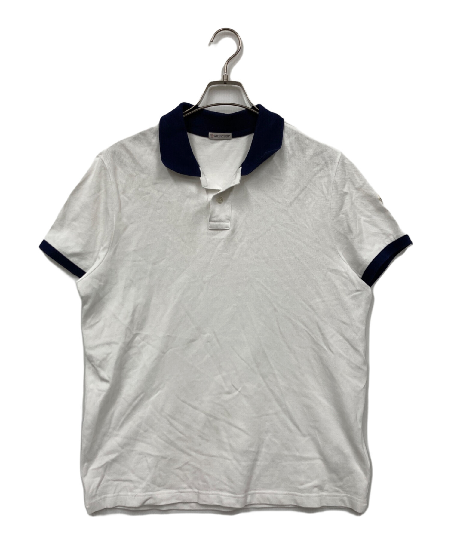 美品　モンクレール ガムブルー MAGLIA POLO ポロシャツ ホワイト 中古・古着通販】MONCLER (モンクレール) MAGLIA POLO ホワイト サイズ