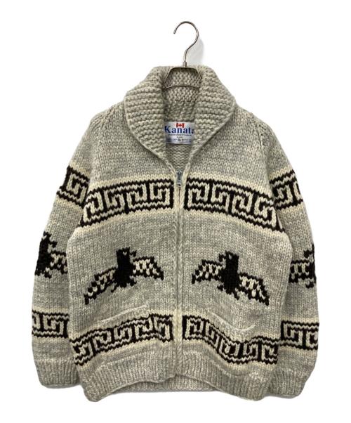 中古・古着通販】KANATA (カナタ) カウチンニットカーディガン グレー