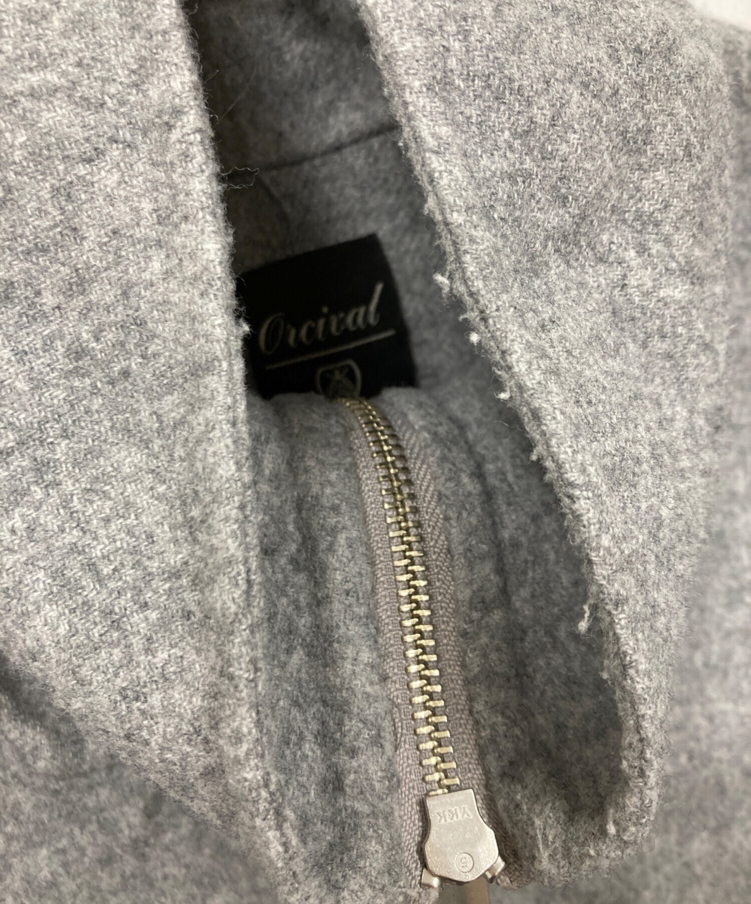 中古・古着通販】ORCIVAL (オーシバル) WOOL ZIP SHORT JACKET グレー