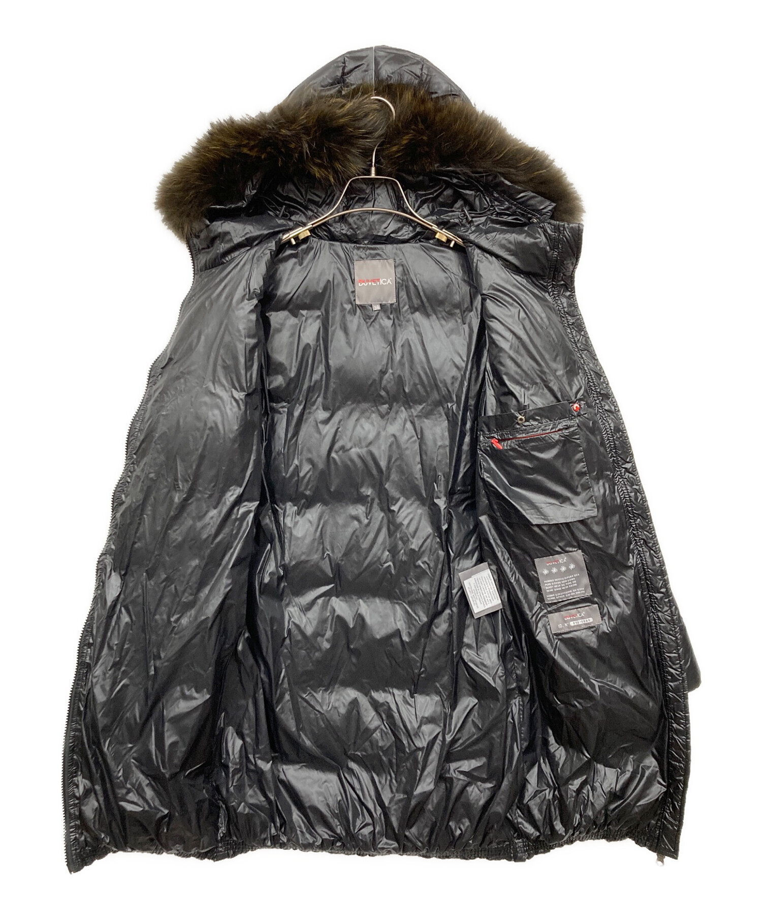 DUVETICA デュベティカ ダウンコート ファー付 38 切替 異素材 中古・古着通販】DUVETICA (デュベティカ) ダウンコート ブラック