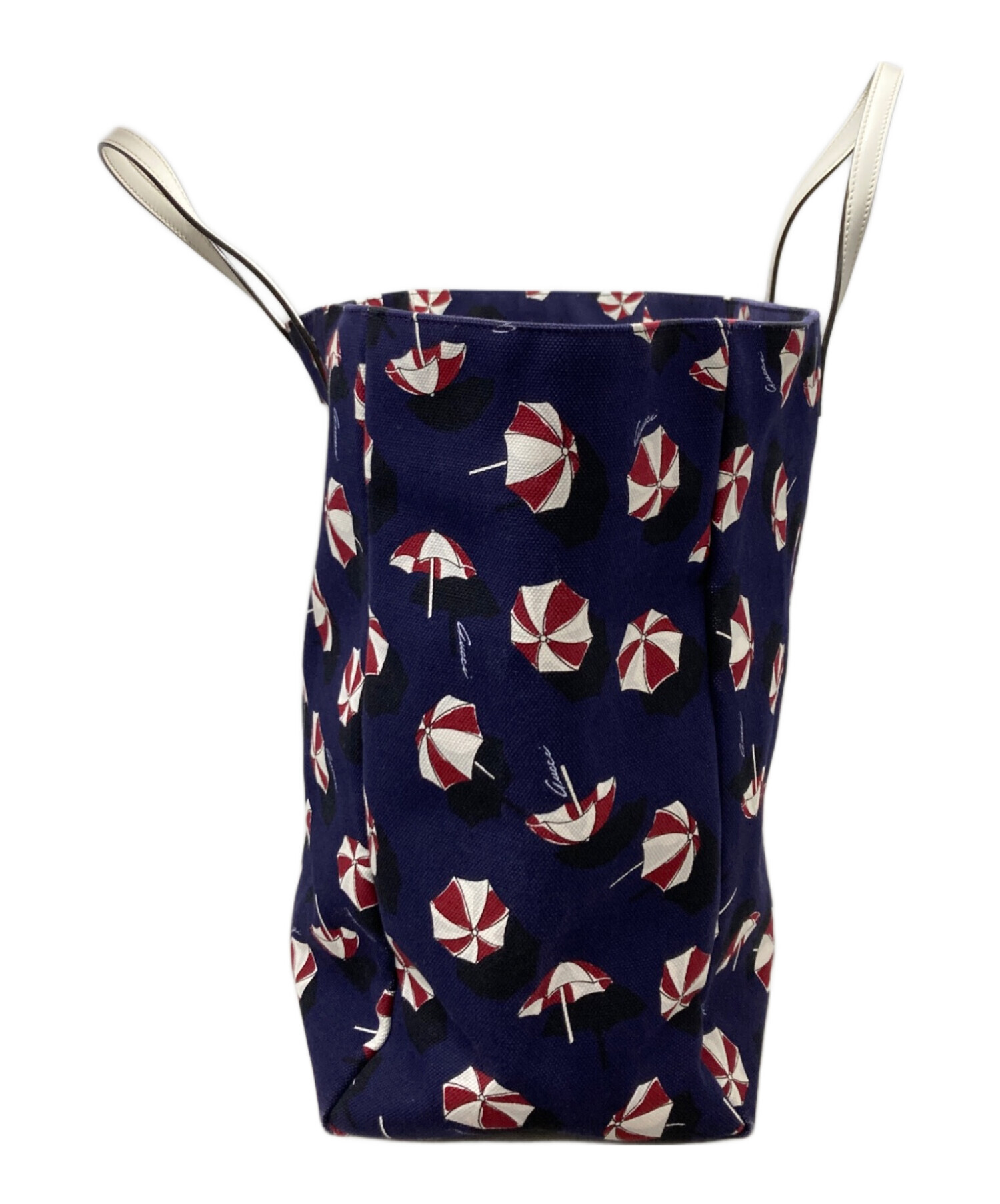 中古・古着通販】GUCCI (グッチ) パラソル柄 トートバッグ ネイビー