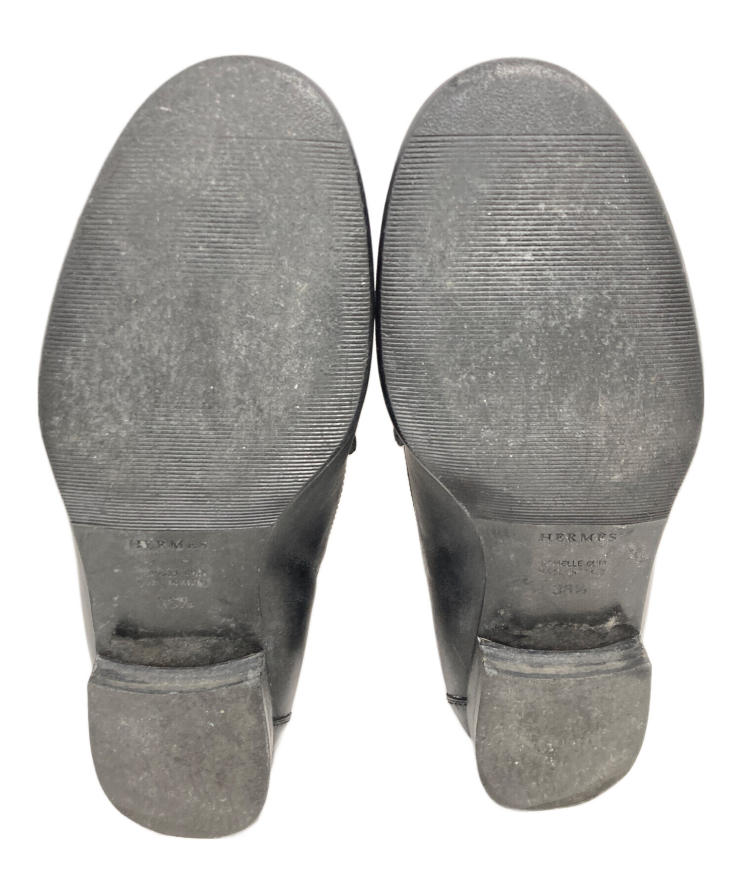 中古・古着通販】HERMES (エルメス) Hロゴ ローファー ブラック サイズ