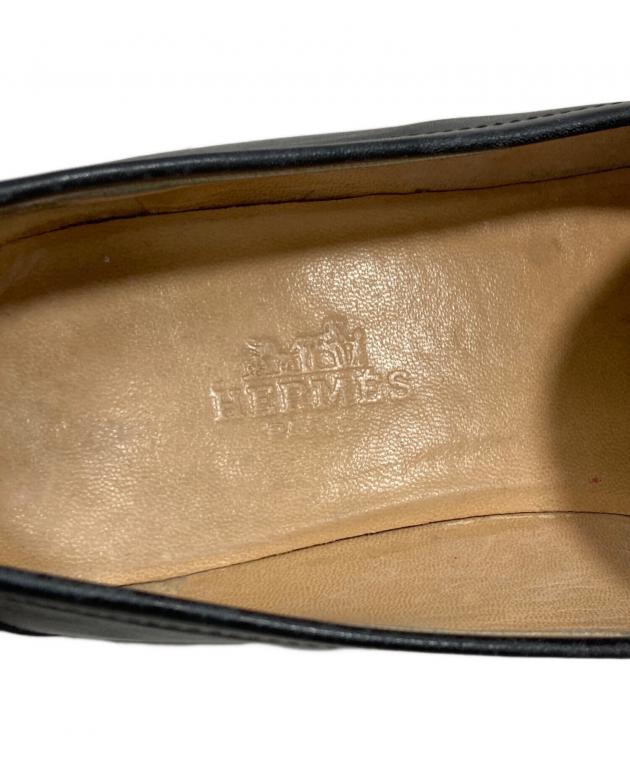 中古・古着通販】HERMES (エルメス) Hロゴ ローファー ブラック サイズ
