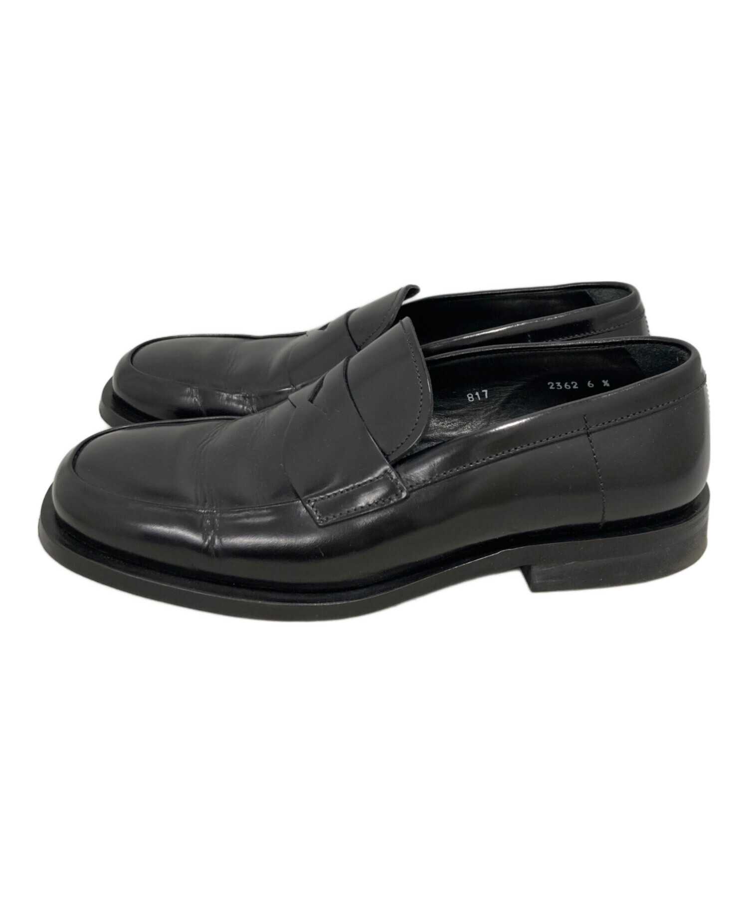 中古・古着通販】PRADA (プラダ) ローファー ブラック サイズ:6 1/2