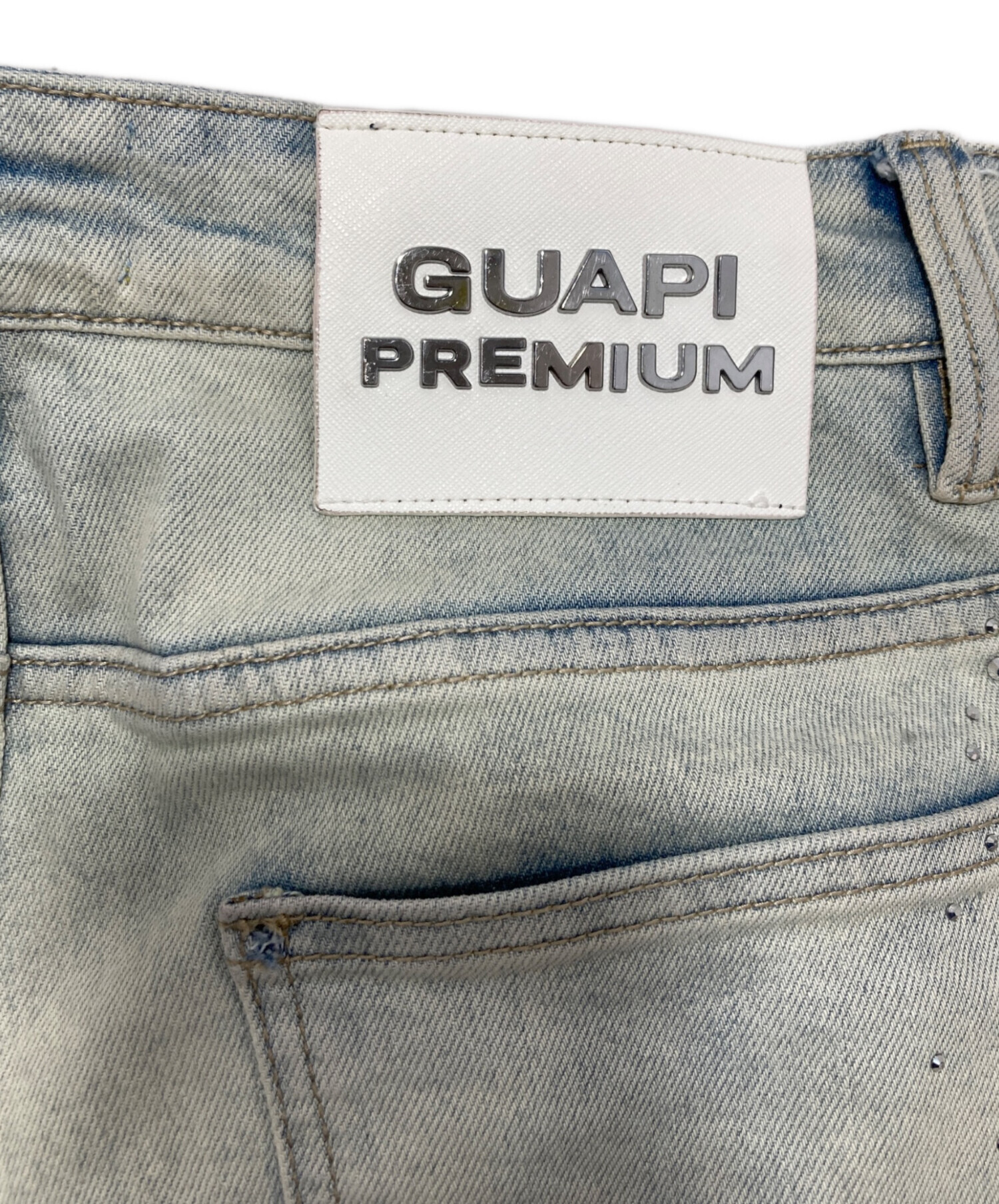 中古・古着通販】guapi (グアピ) ラインストーンパンツ スカイブルー