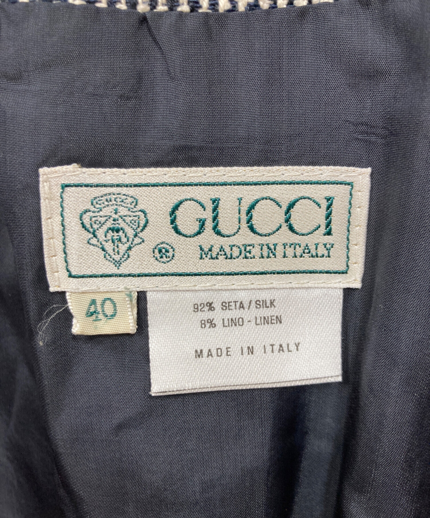 中古・古着通販】GUCCI (グッチ) ノーカラージャケット グレー サイズ