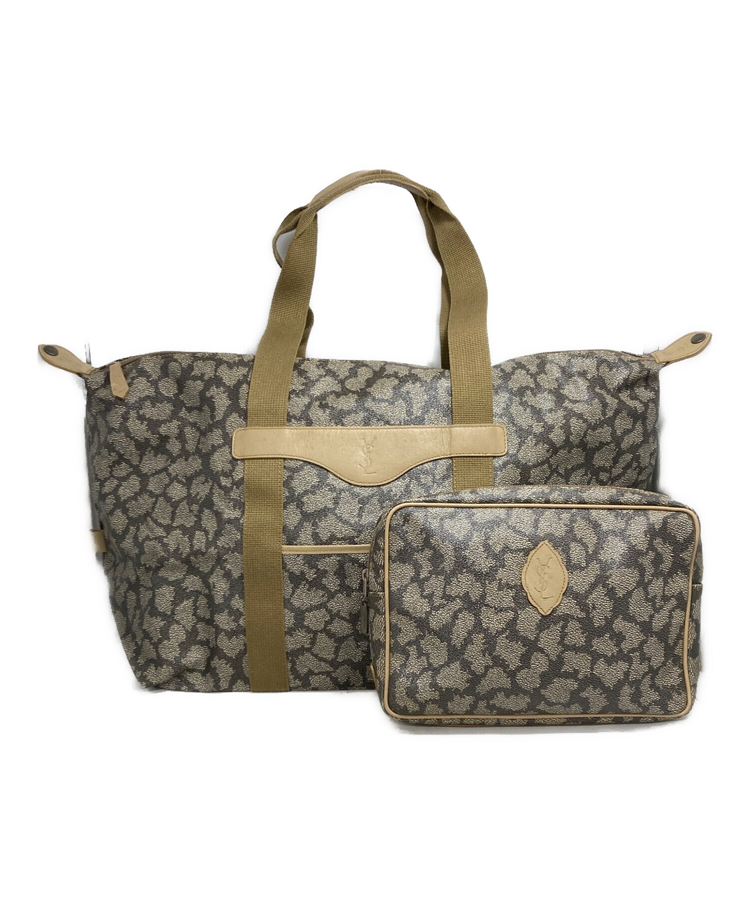 【正規品】イヴ・サンローランジラフ柄ボストンバッグ&セカンドバッグセット 中古・古着通販】Yves Saint Laurent (イヴサンローラン) ボストン