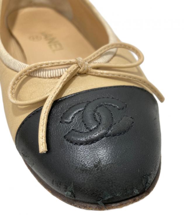 中古・古着通販】CHANEL (シャネル) バレエシューズ ベージュ サイズ
