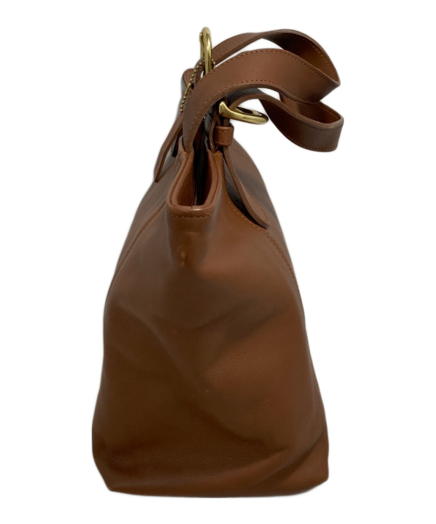 中古・古着通販】COACH (コーチ) レザーハンドバッグ ブラウン