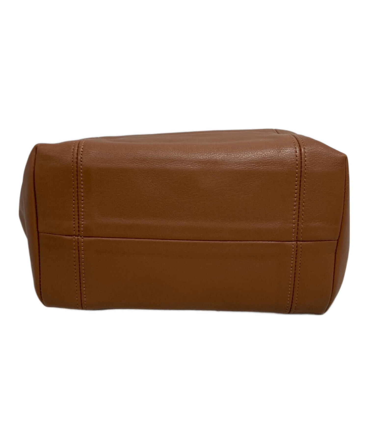 中古・古着通販】COACH (コーチ) レザーハンドバッグ ブラウン