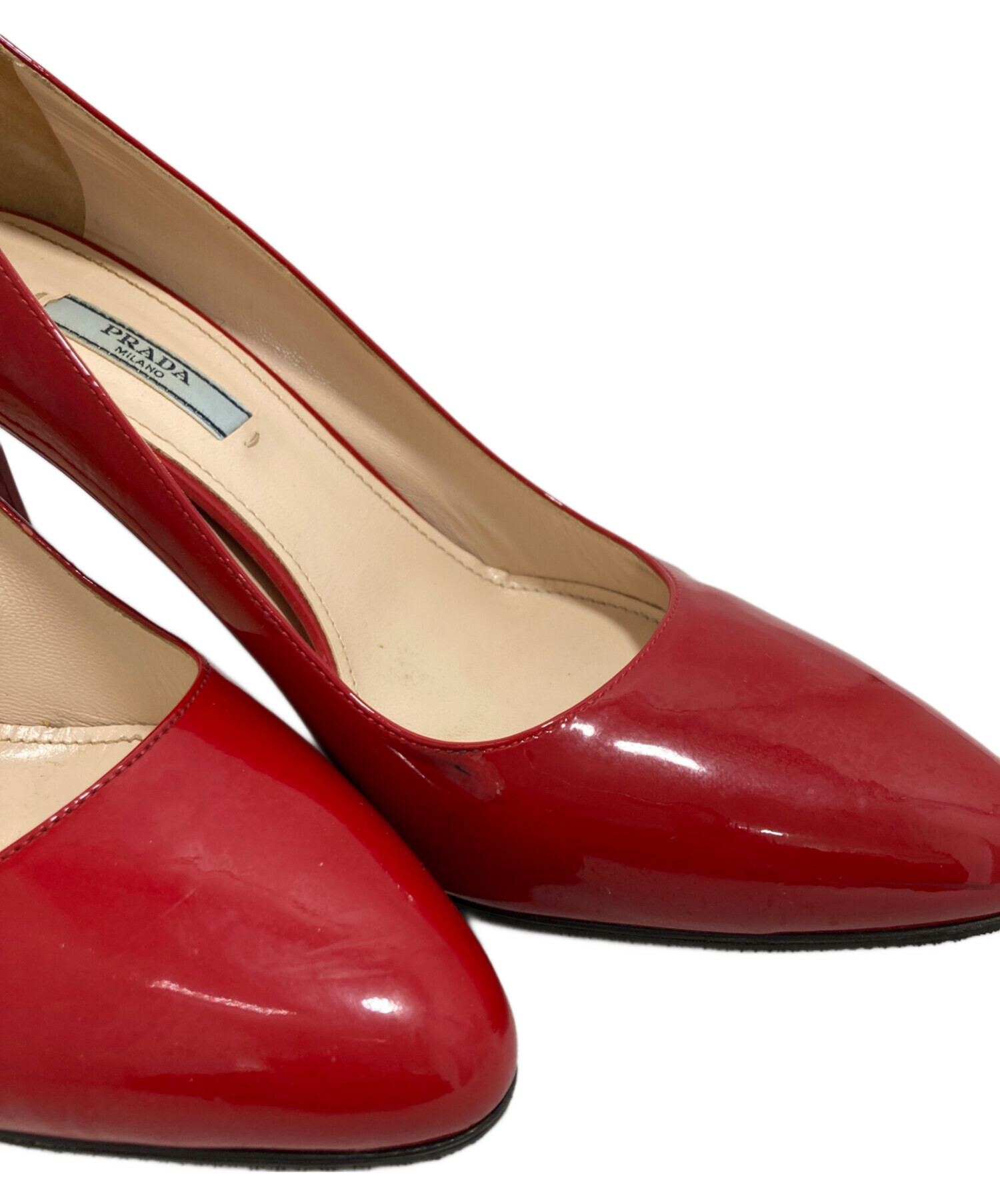中古・古着通販】PRADA (プラダ) パンプス レッド サイズ:40｜ブランド