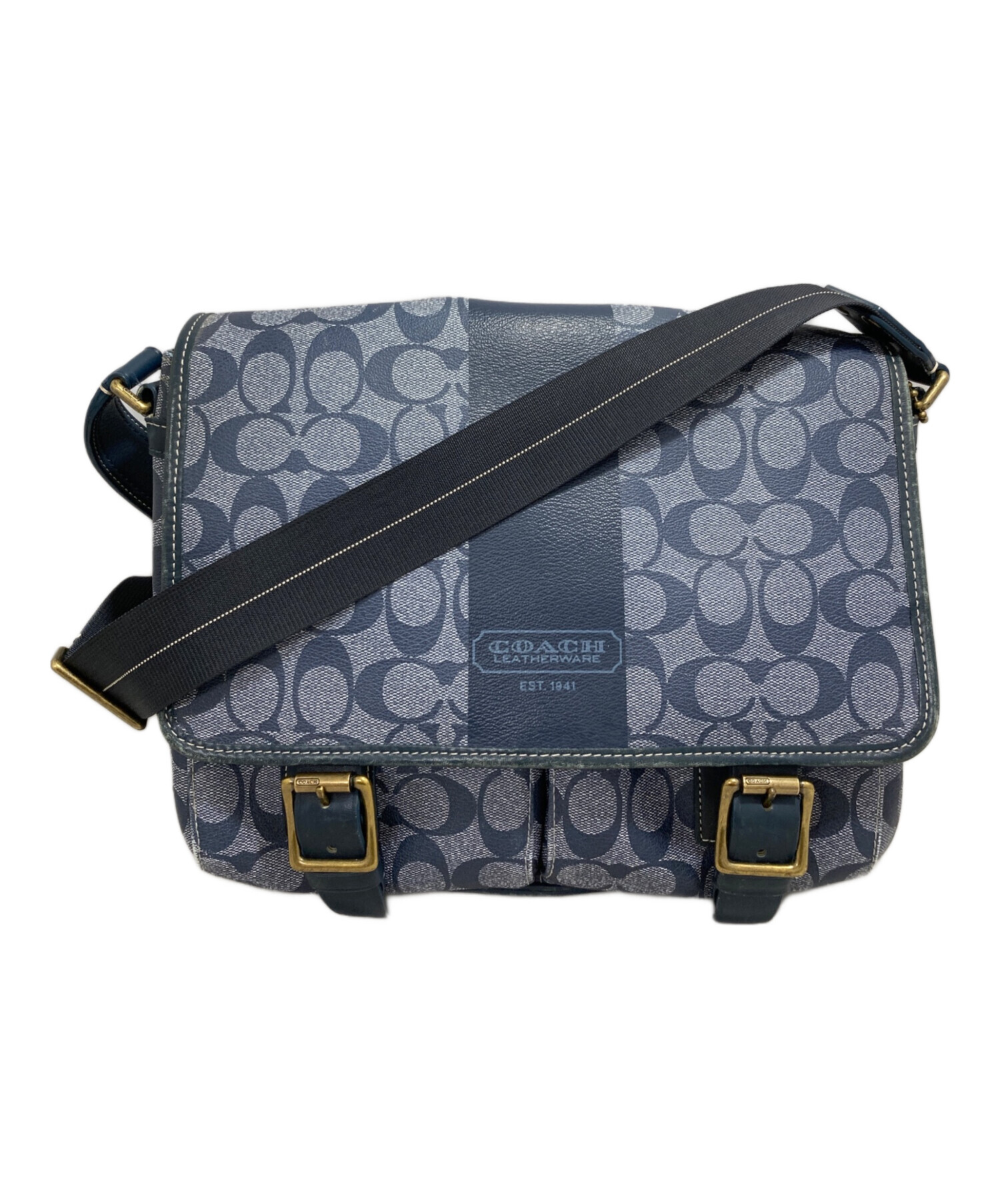 中古・古着通販】COACH (コーチ) ショルダーバッグ スカイブルー