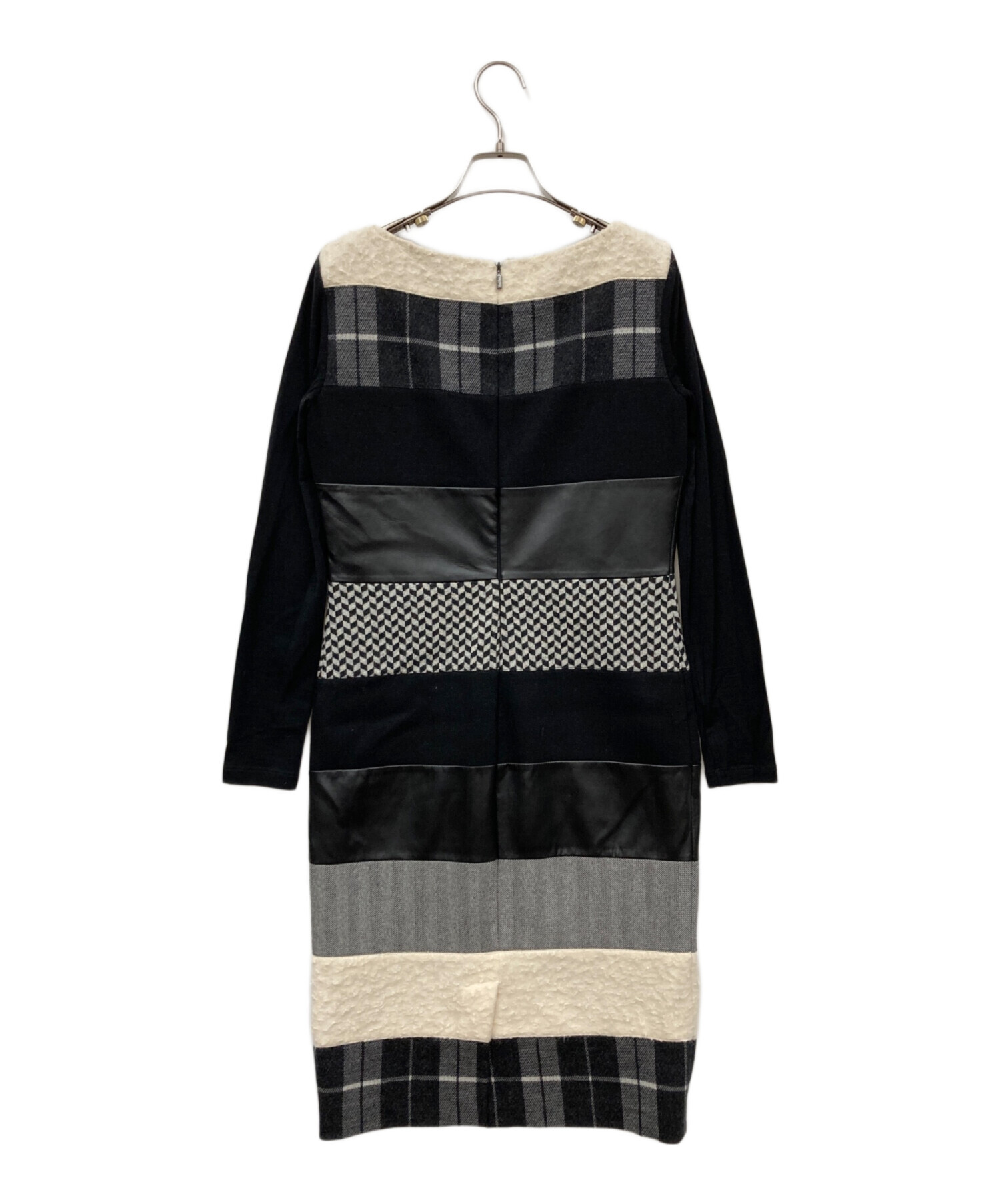 中古・古着通販】MaxMara (マックスマーラ) 異素材ワンピース ブラック