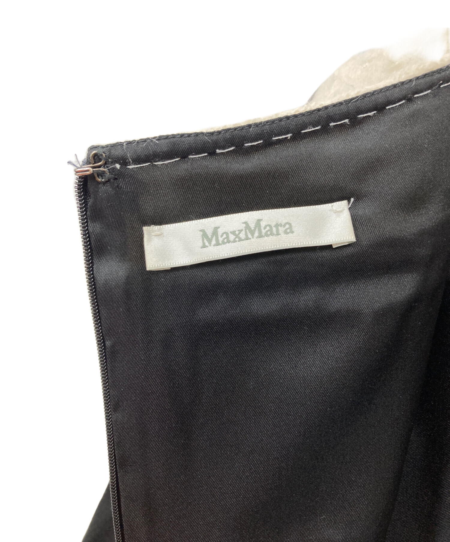中古・古着通販】MaxMara (マックスマーラ) 異素材ワンピース ブラック