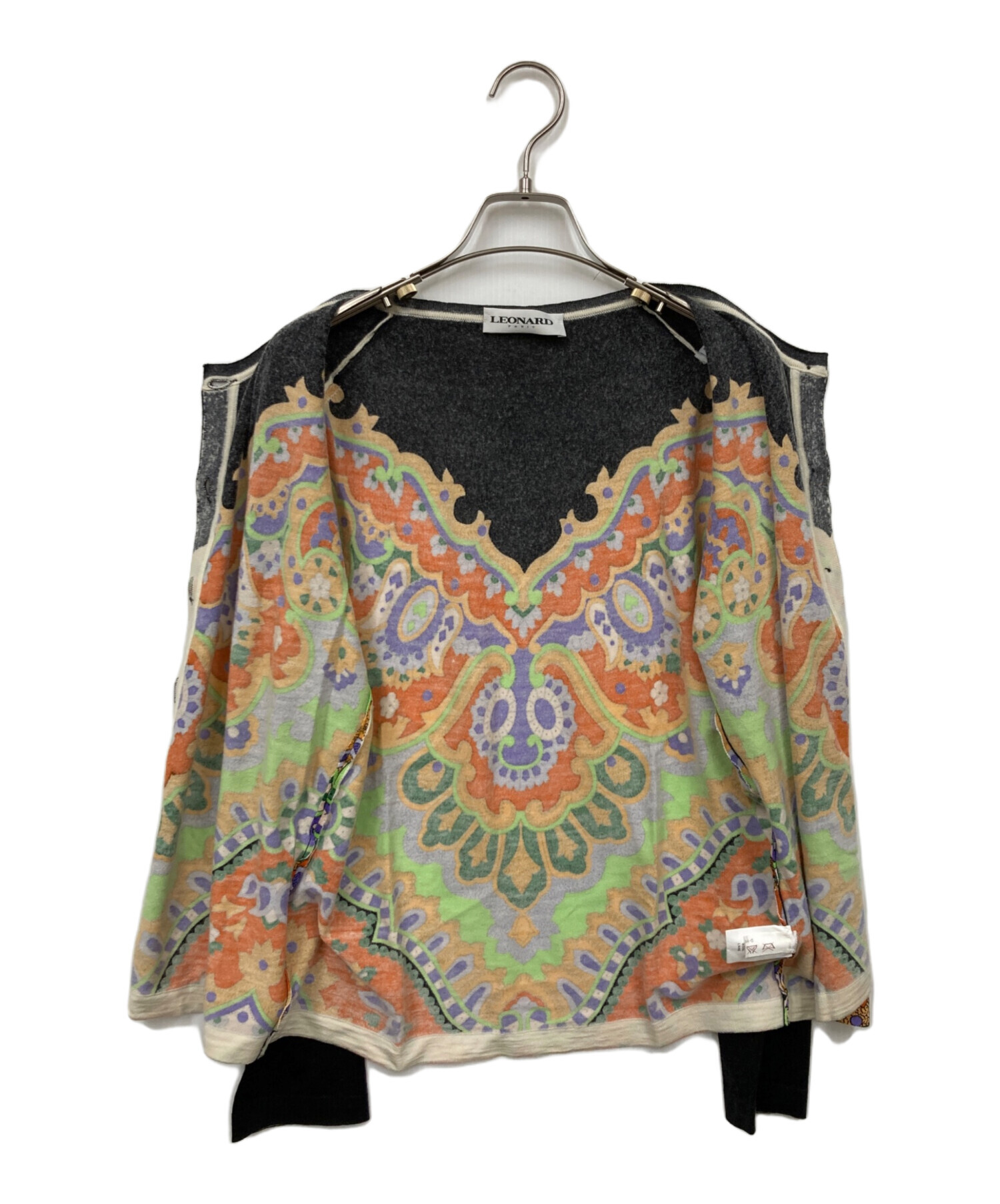 中古・古着通販】LEONARD (レオナール) 総柄カーディガン ブラック