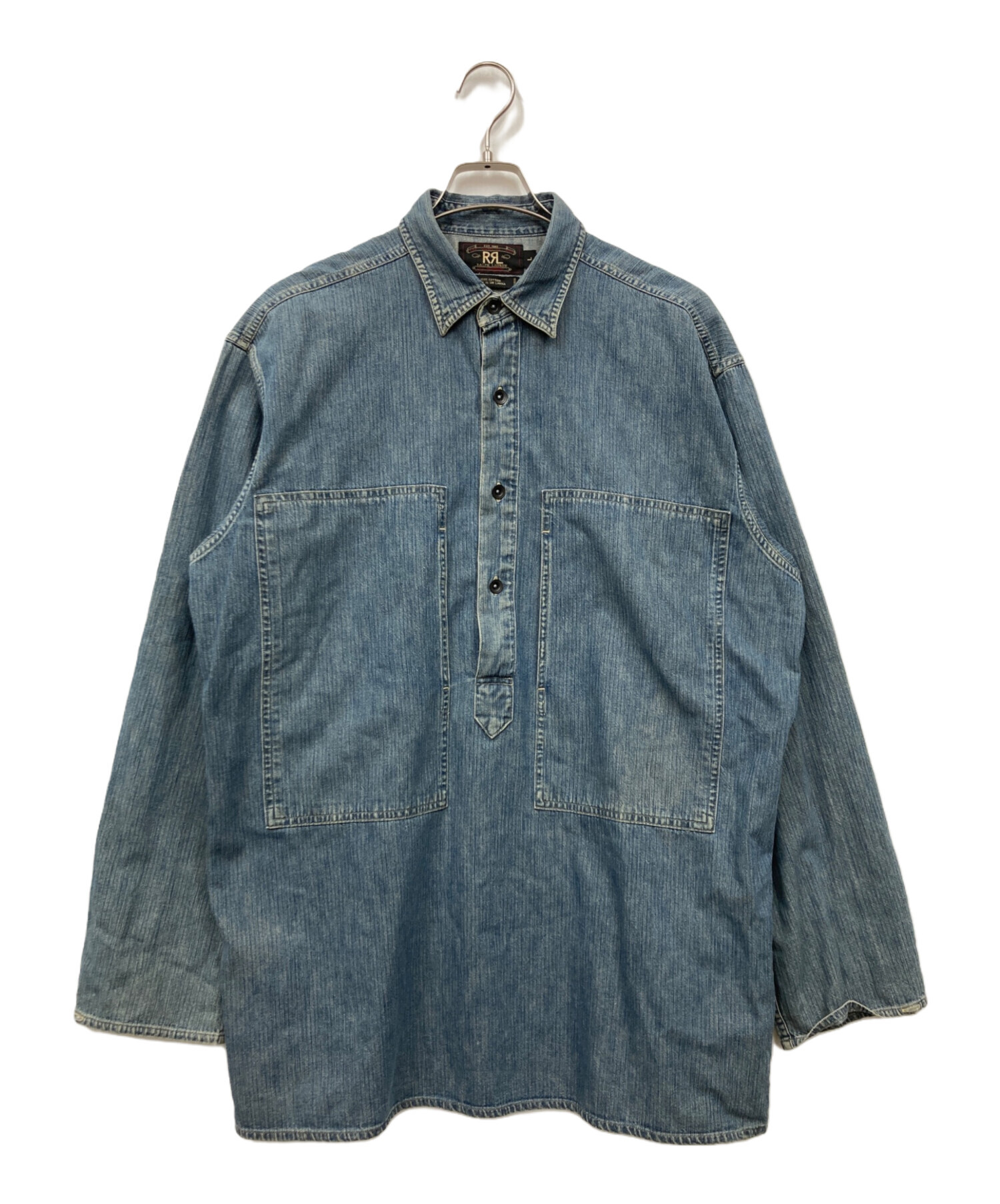 RRL プルオーバーシャツ デニム風 ダブルアールエル 中古・古着通販】RRL (ダブルアールエル) デニムプルオーバーシャツ