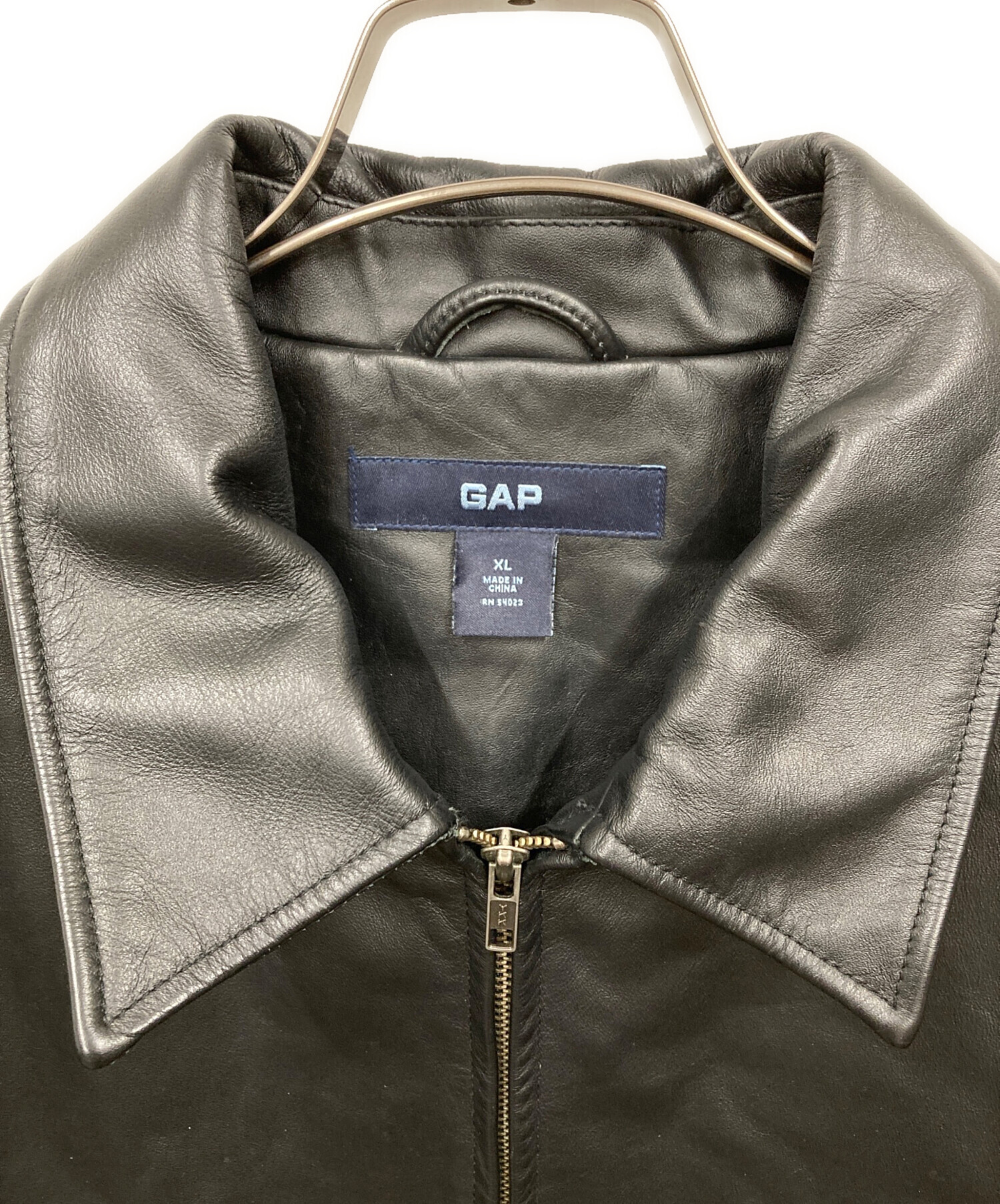 中古・古着通販】GAP (ギャップ) レザージャケット ブラック サイズ:XL