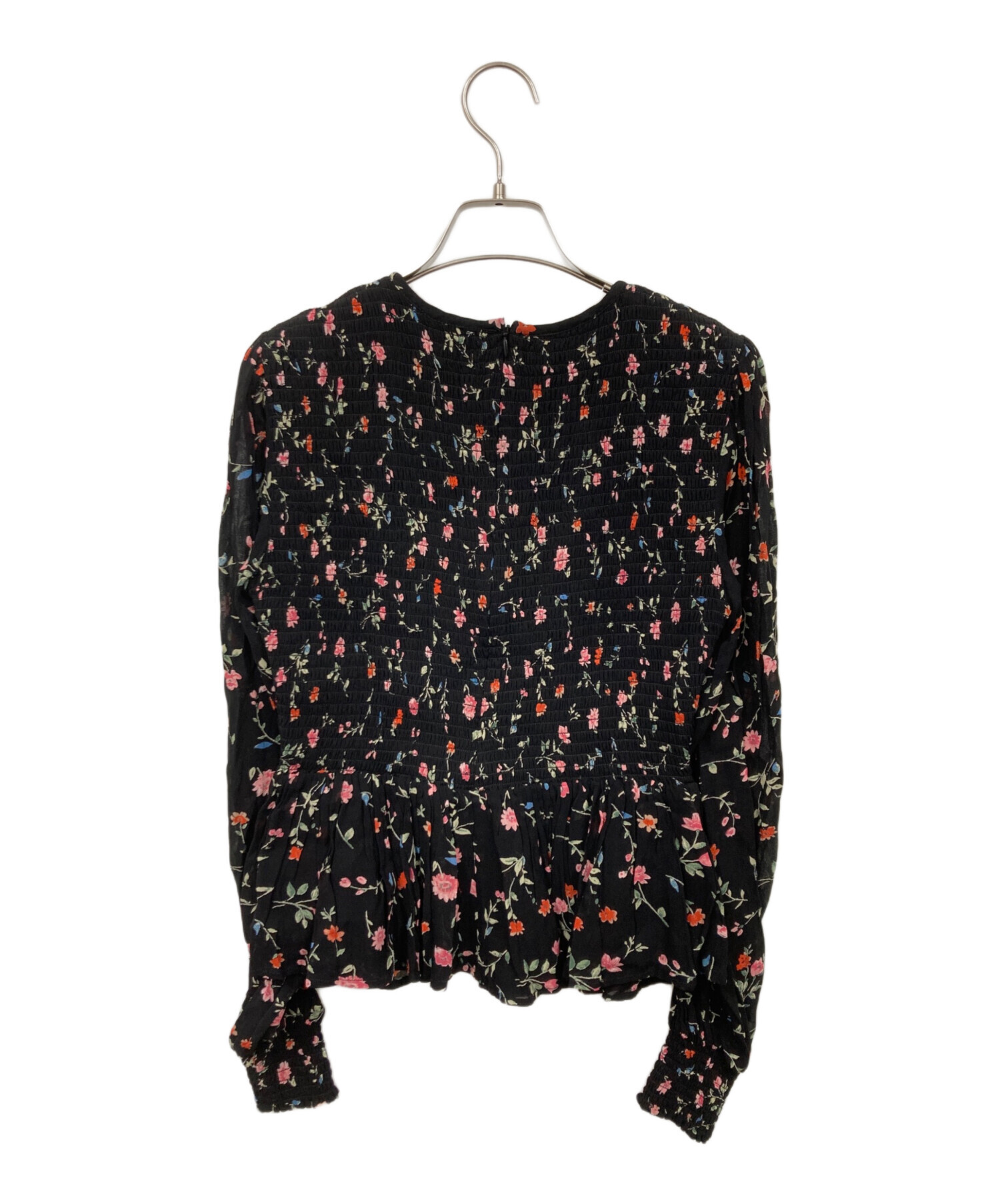 中古・古着通販】Ganni (ガニー) 花柄ブラウス ブラック サイズ:34 