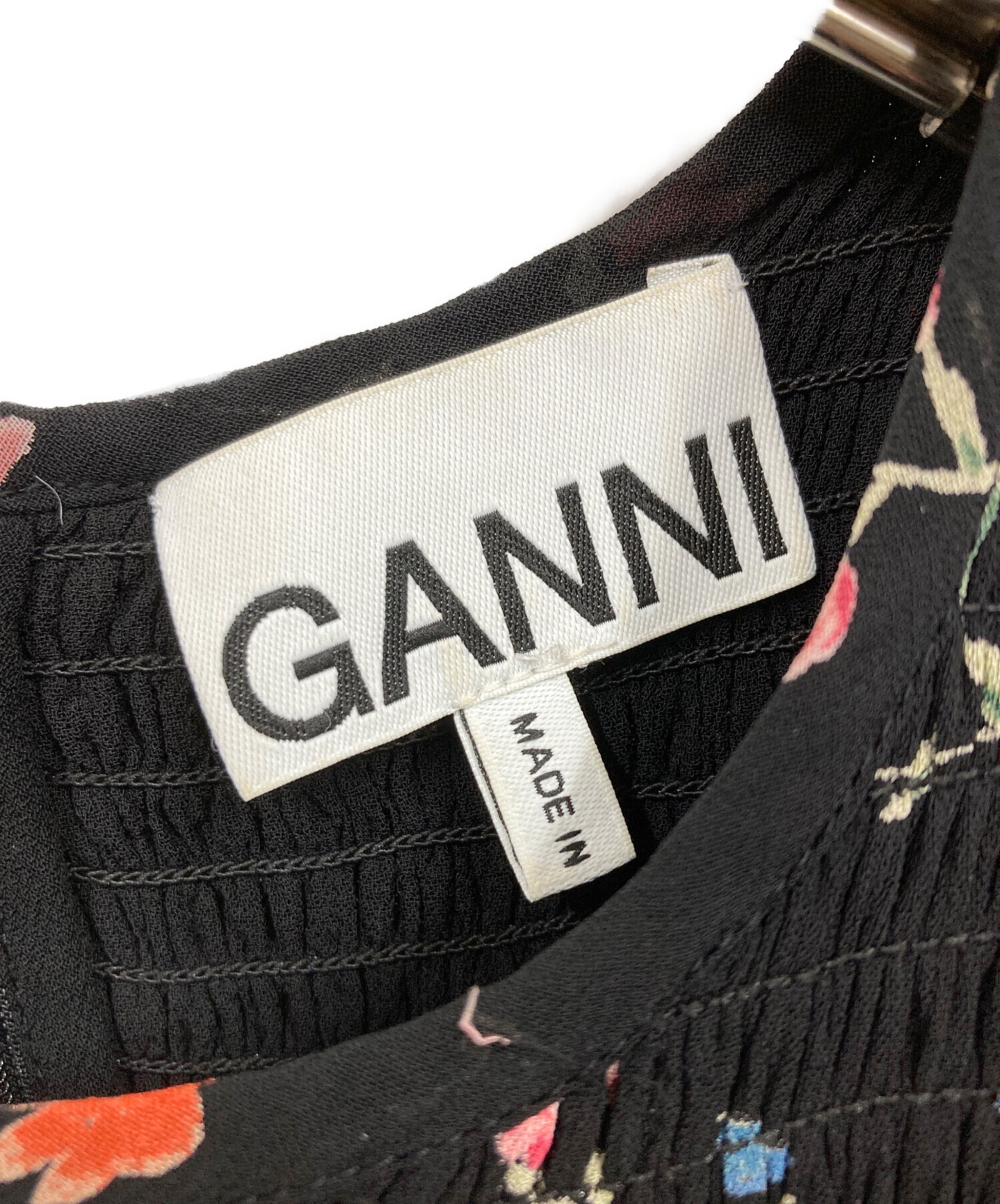 中古・古着通販】Ganni (ガニー) 花柄ブラウス ブラック サイズ:34