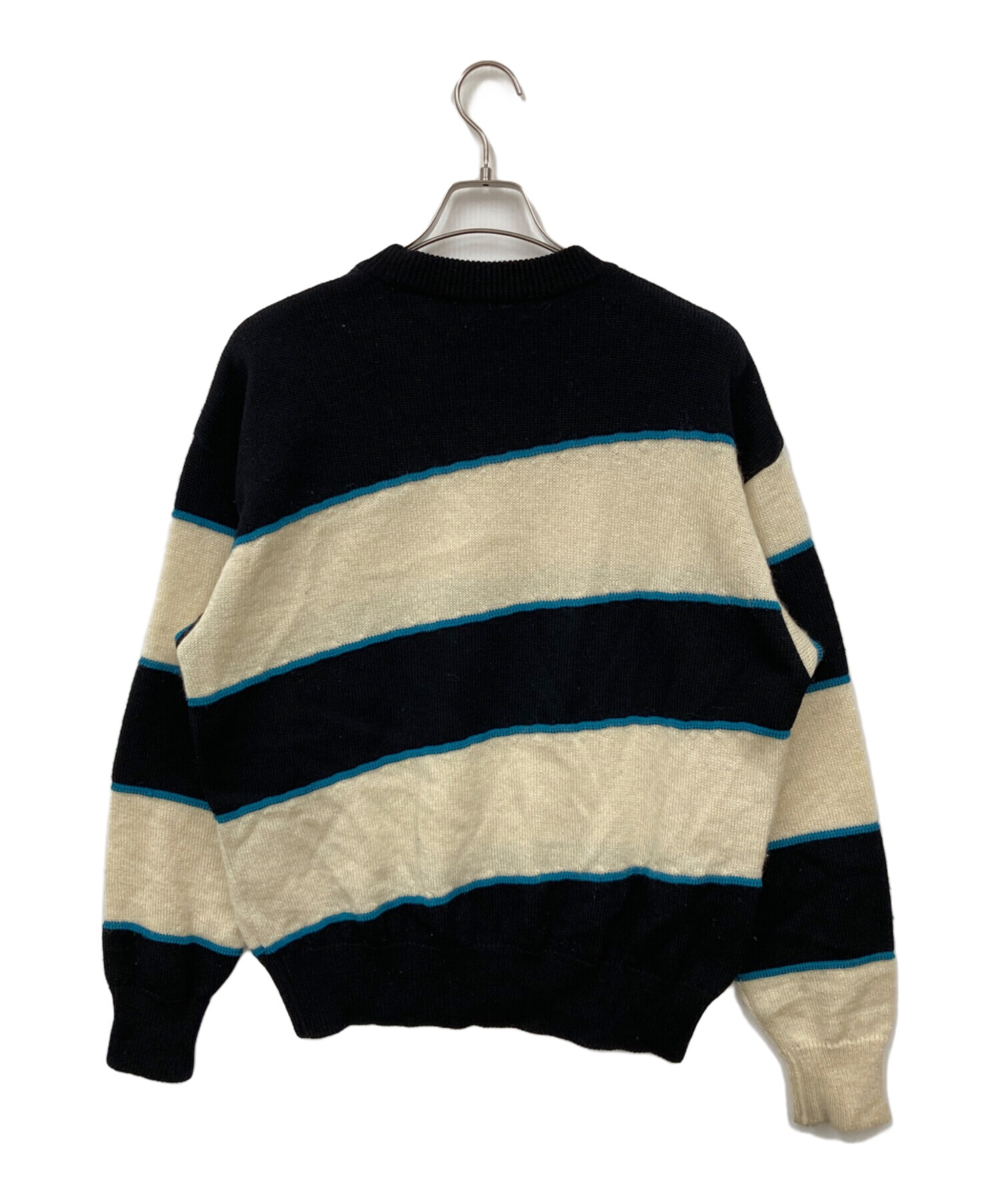 80s 筆タグ ISSEY MIYAKE イッセイミヤケ 襟付きニット ボーダー 中古・古着通販】ISSEY MIYAKE (イッセイミヤケ) ボーダーニット