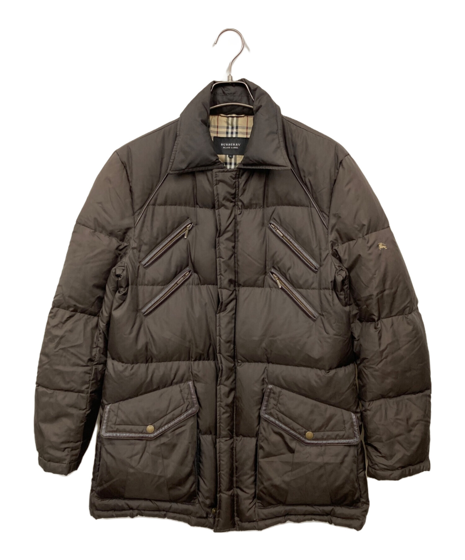 BURBERRY BLACK LABEL ダウンジャケット L ブラウン 中古・古着通販】BURBERRY BLACK LABEL (バーバリーブラックレーベル