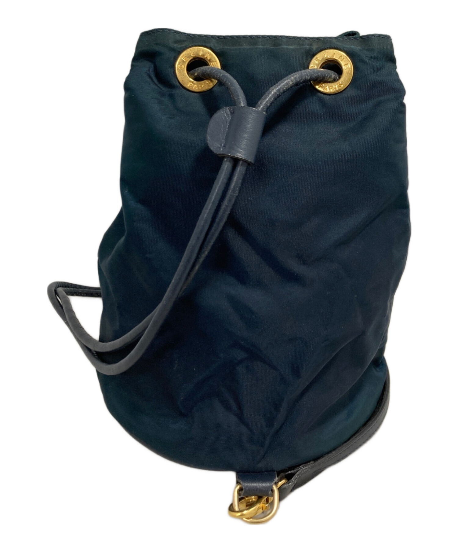 中古・古着通販】CELINE (セリーヌ) 巾着ショルダーバッグ ネイビー 