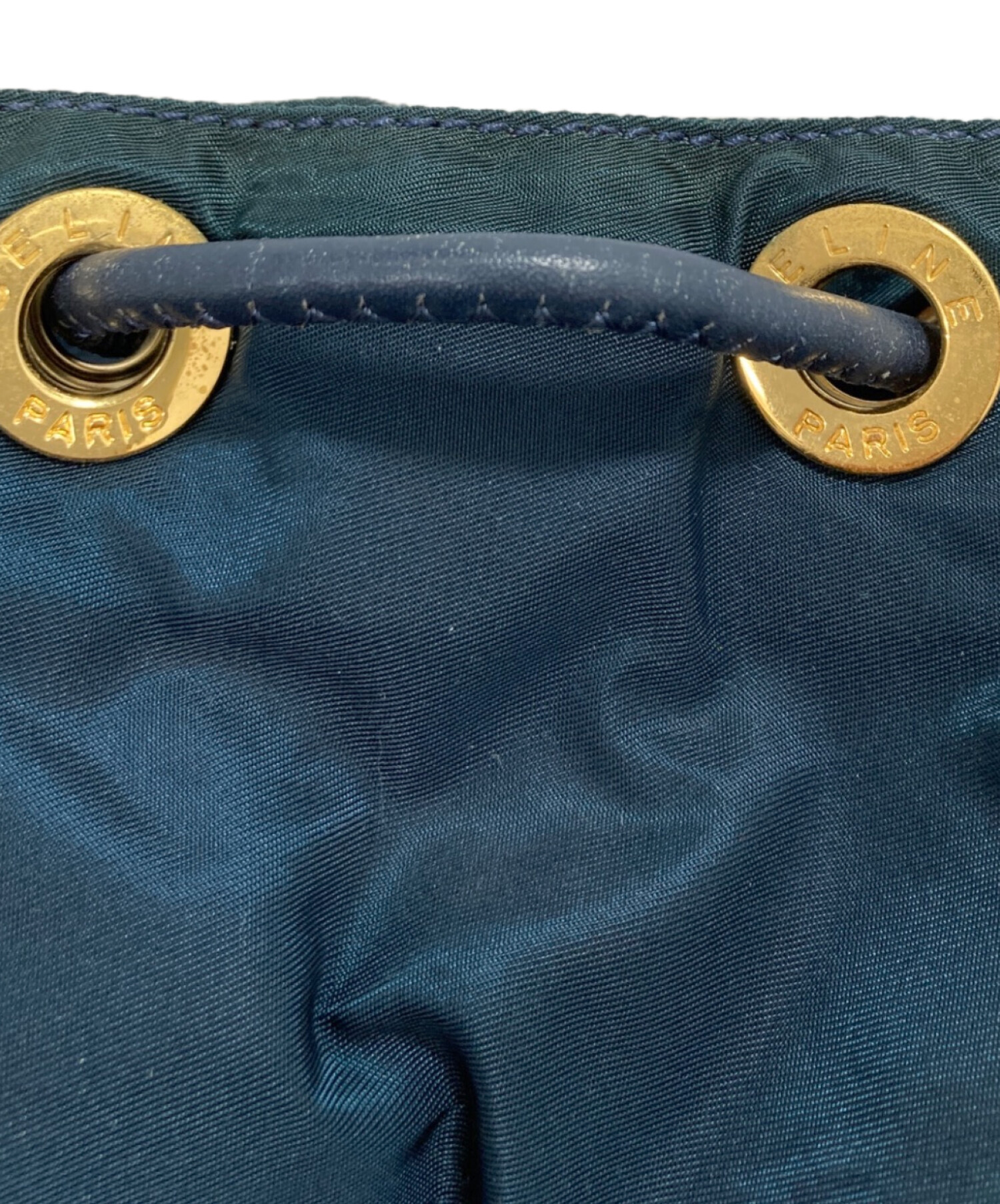 中古・古着通販】CELINE (セリーヌ) 巾着ショルダーバッグ ネイビー 