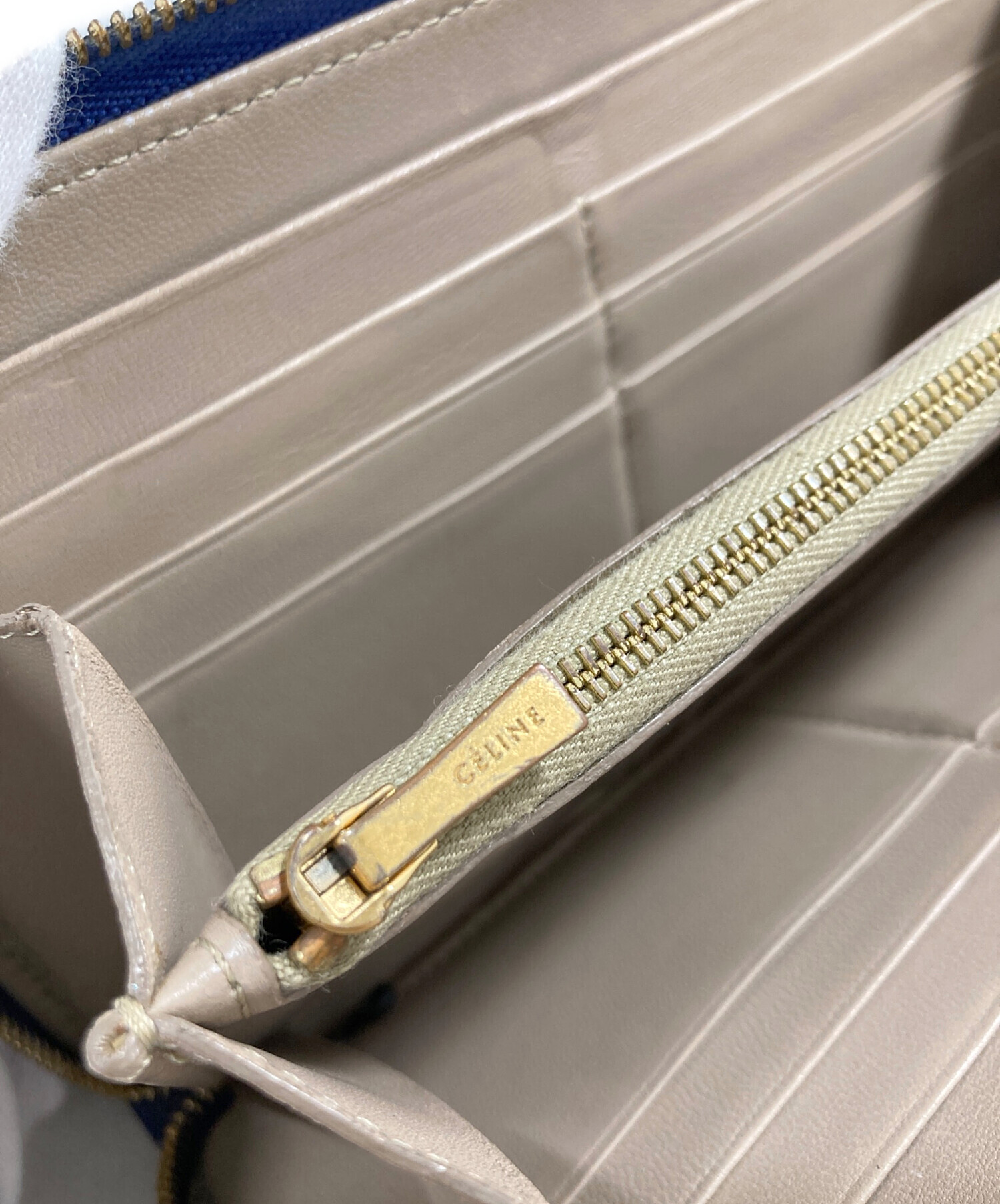 中古・古着通販】CELINE (セリーヌ) ラウンドファスナー財布 ブルー 