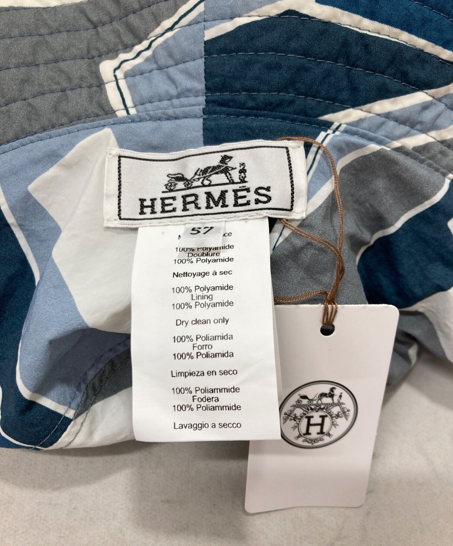 中古・古着通販】HERMES (エルメス) バケットハット ブルー サイズ:57 