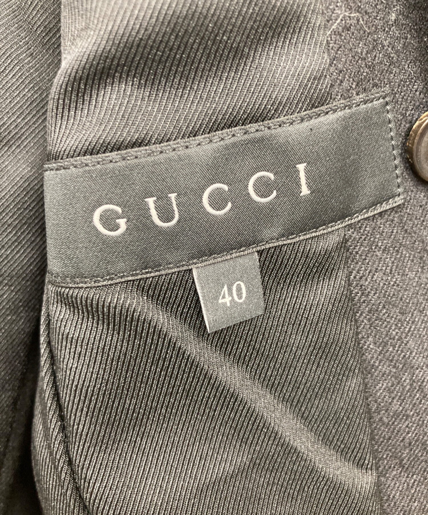 中古・古着通販】GUCCI (グッチ) ジャケット ブラック サイズ:40 