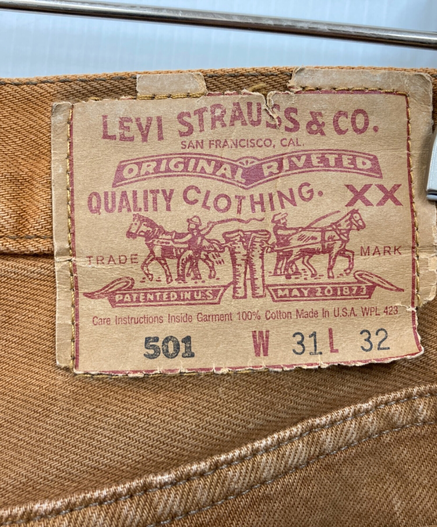 中古・古着通販】LEVI'S (リーバイス) 501デニムパンツ ブラウン