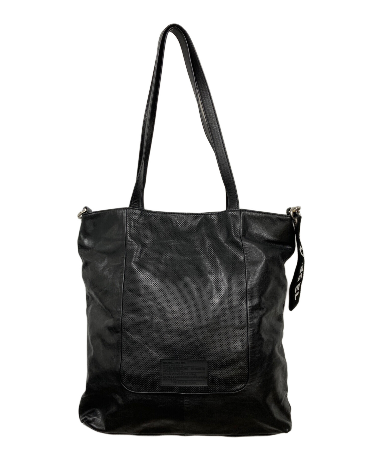 中古・古着通販】DIESEL (ディーゼル) レザートートバッグ ブラック