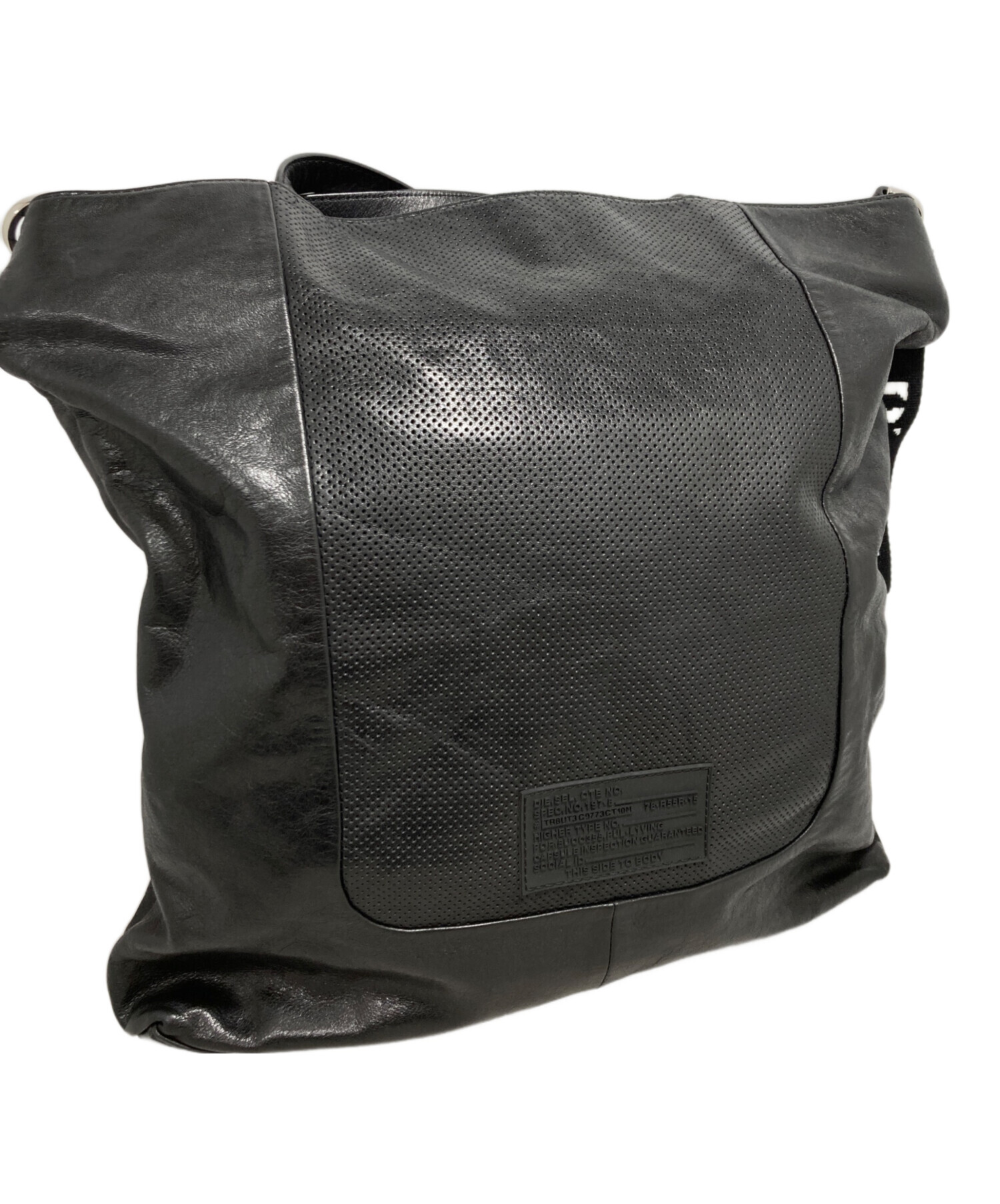 中古・古着通販】DIESEL (ディーゼル) レザートートバッグ ブラック