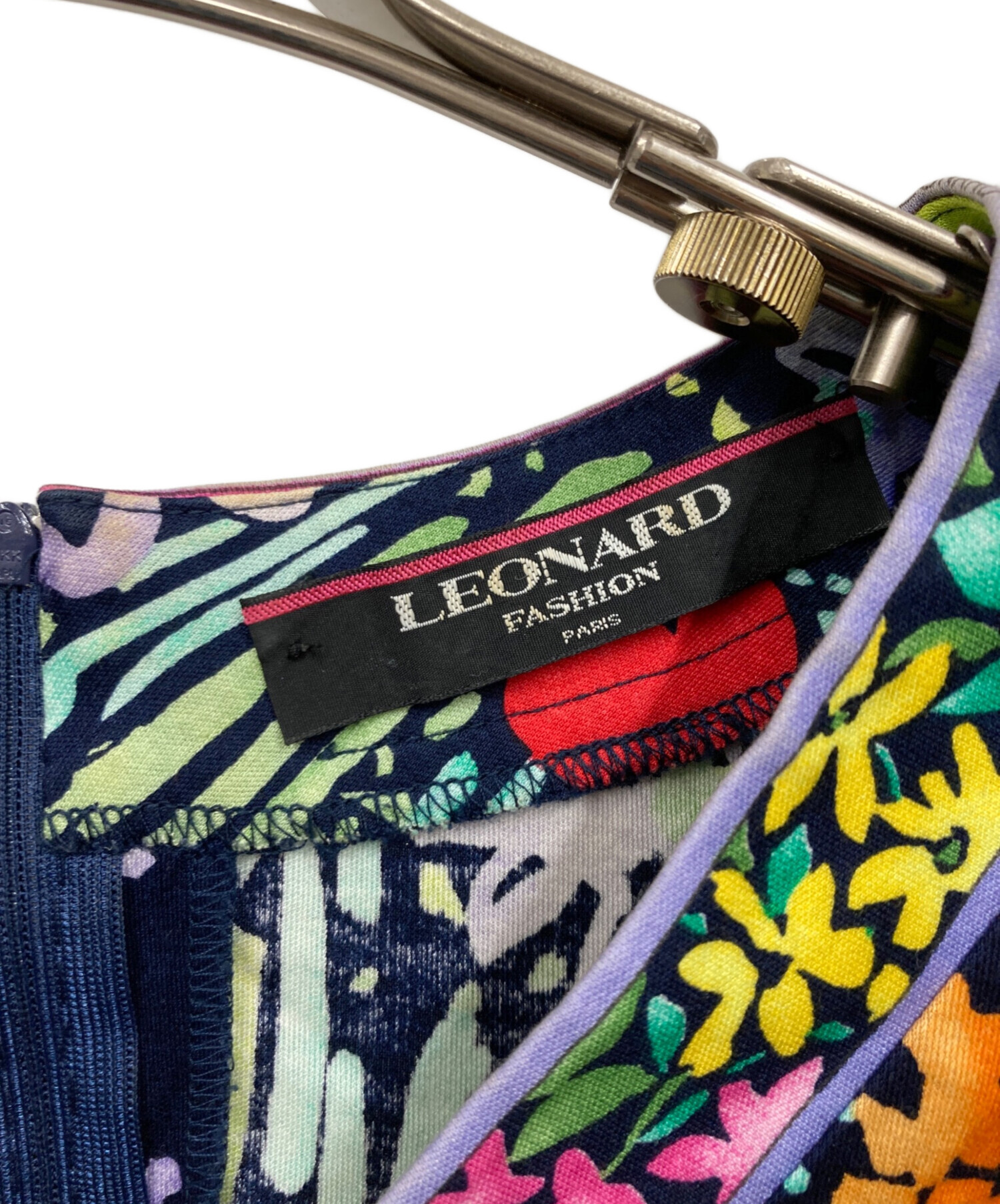 中古・古着通販】LEONARD (レオナール) 半袖ブラウス ネイビー サイズ