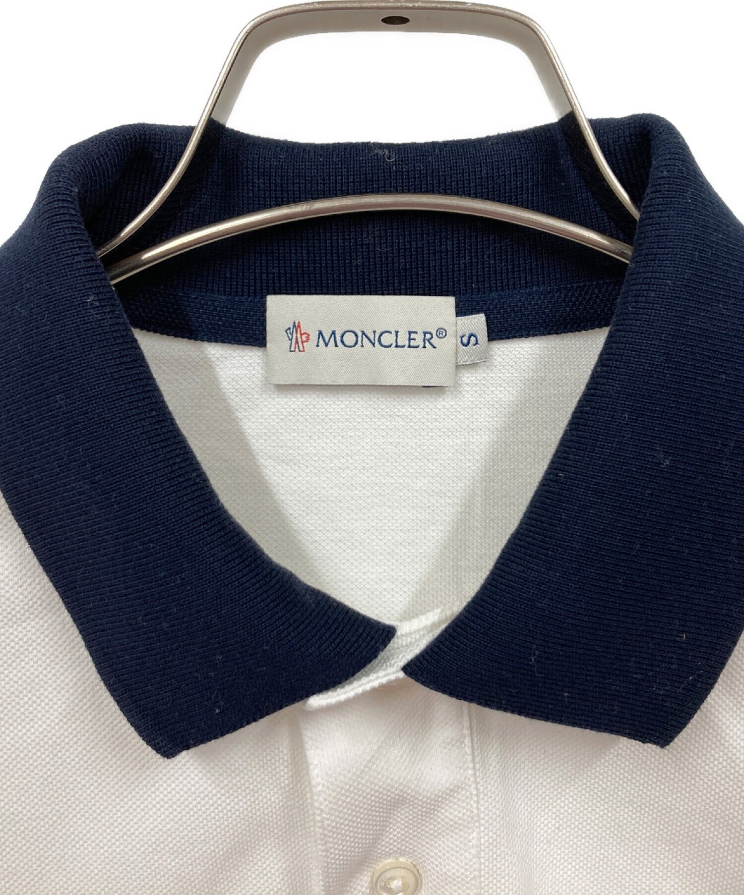 中古・古着通販】MONCLER (モンクレール) ポロシャツ ホワイト サイズ