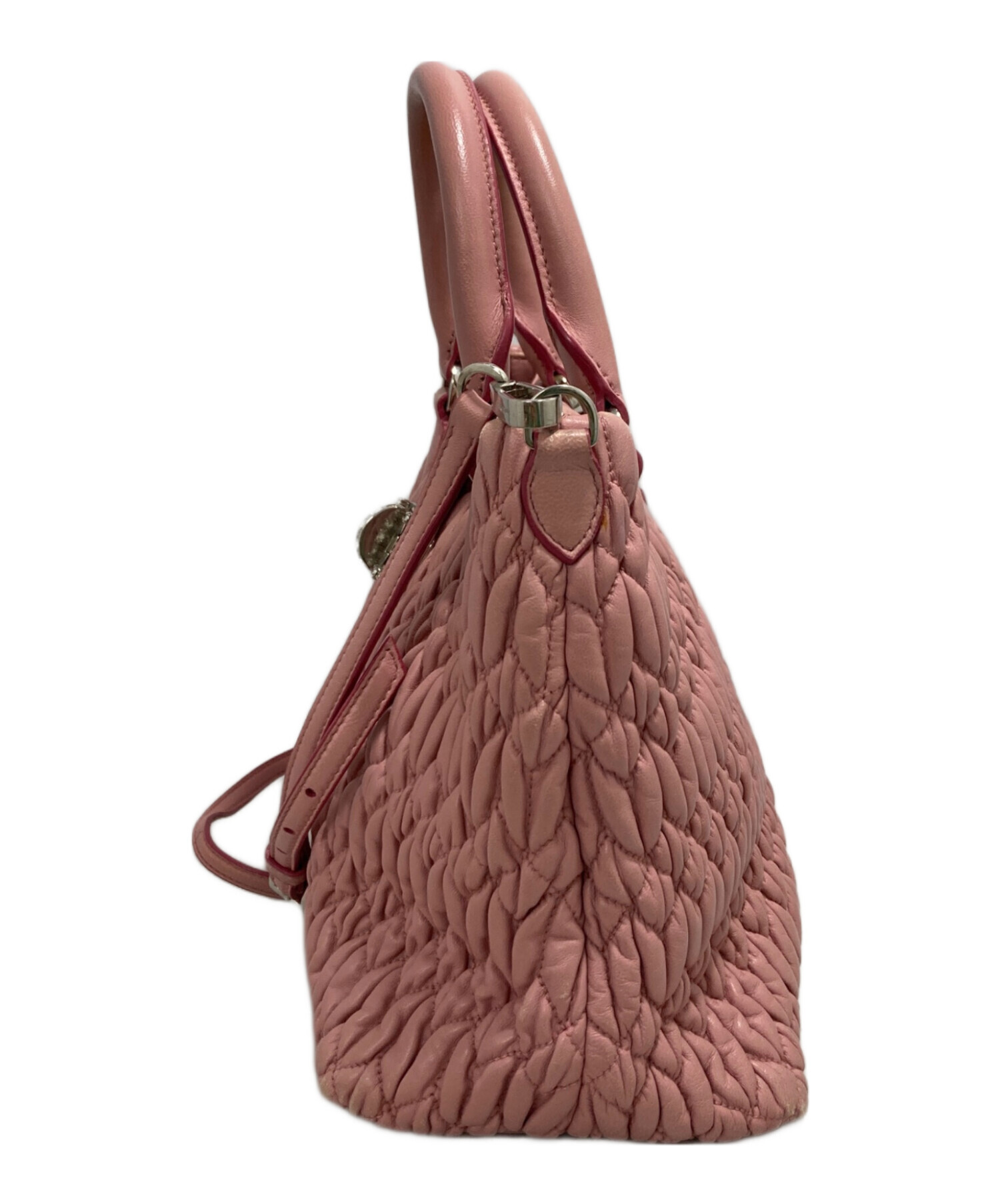 ミュウ ミュウ Miu Miu NAPPA CRYSTAL マテラッセ ショルダーバッグ バッグ レザー レディース ピンク系 RP0233 【中古】 ミュウミュウ ナッパクリスタル マテラッセ レザー 2WAYショルダー