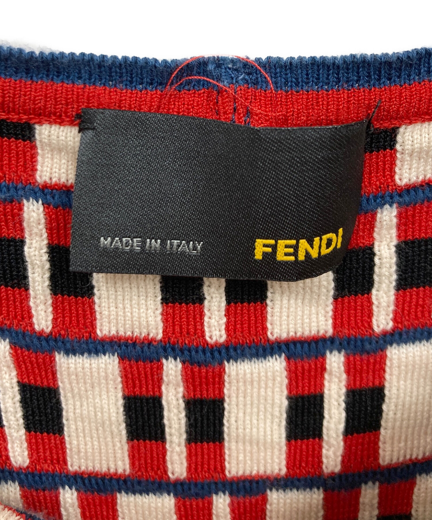 中古・古着通販】FENDI (フェンディ) ニットワンピース レッド サイズ