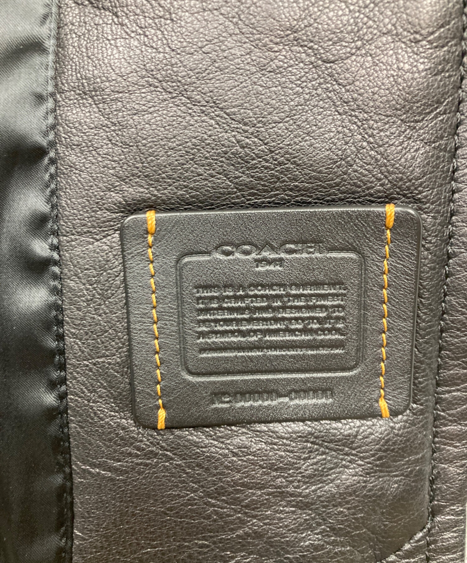 中古・古着通販】COACH (コーチ) レザー レーサー ジャケット ブラック